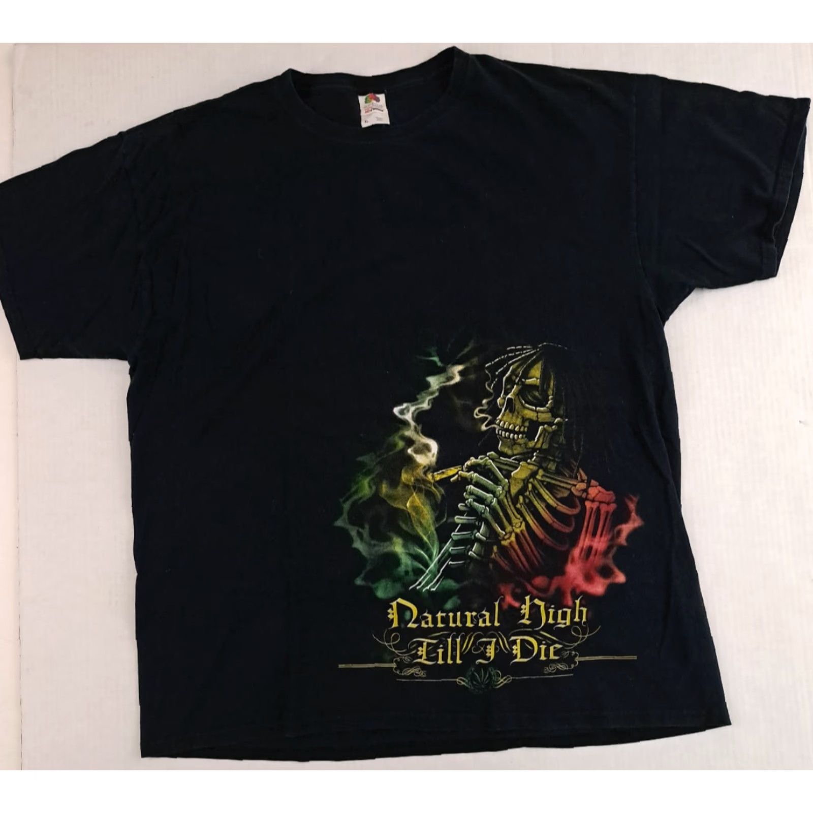 Fruit Of The Loom VINTAGE Fruit of the Loom T-Shirt Black XL Unisex Adults Cotton Short Sleeve Crew Neck Graphic Print 1990s Size US XL / EU 56 / 4 - 2 Thumbnail