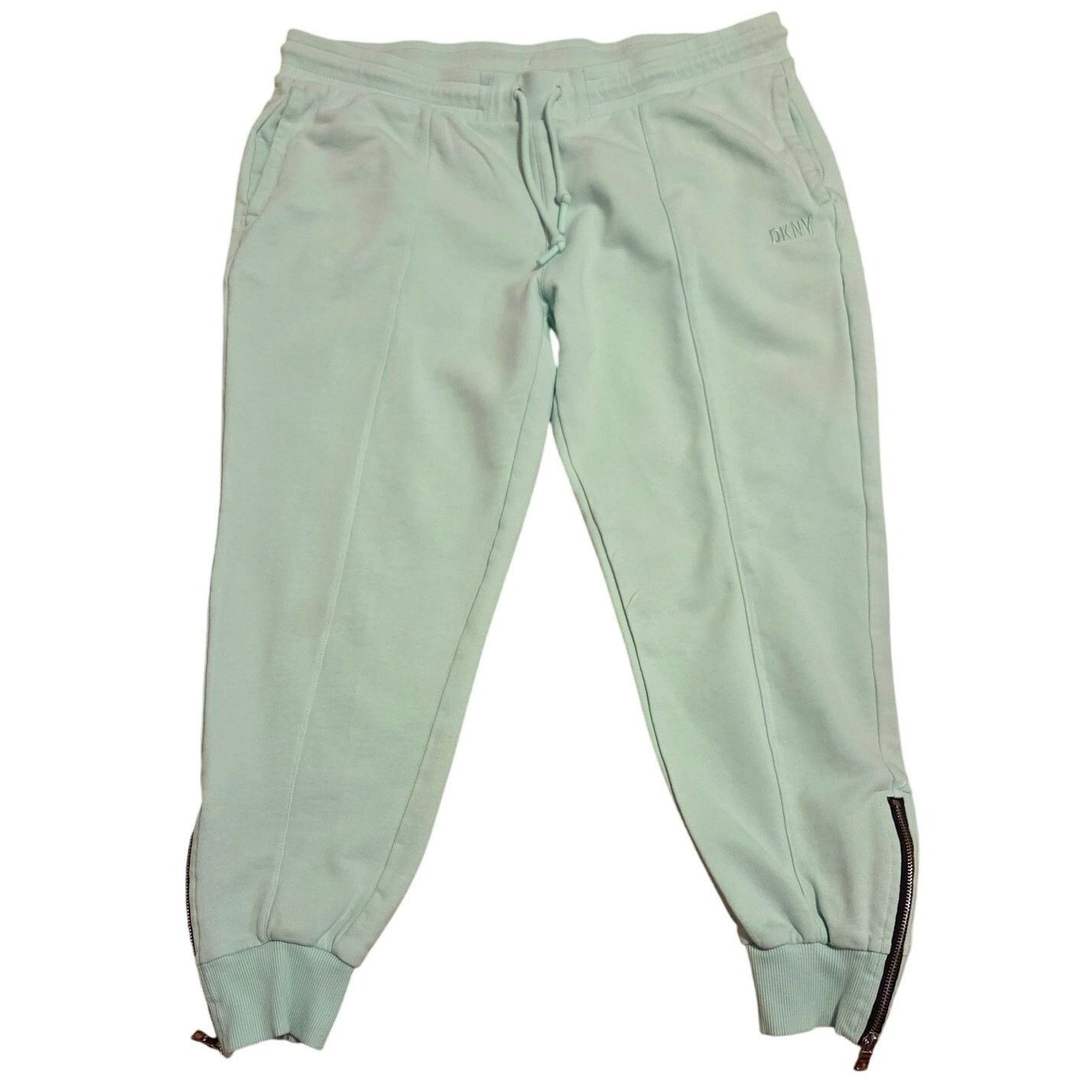 DKNY DKNY SPORT Women's Soft Teal Capri Sweatpants - L Size 35" - 2 Thumbnail