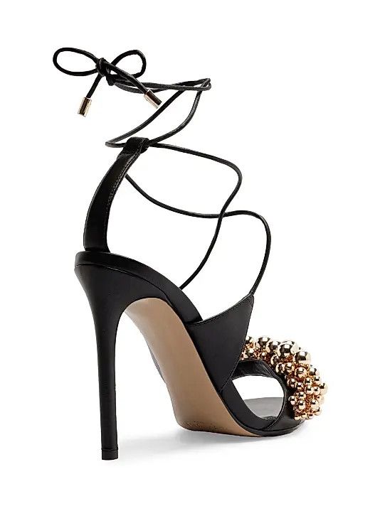 Alexandre Birman os11x0326 Bubble-Embellished Leather Sandals in Black Size US 10.5 / IT 40.5 - 3 Thumbnail