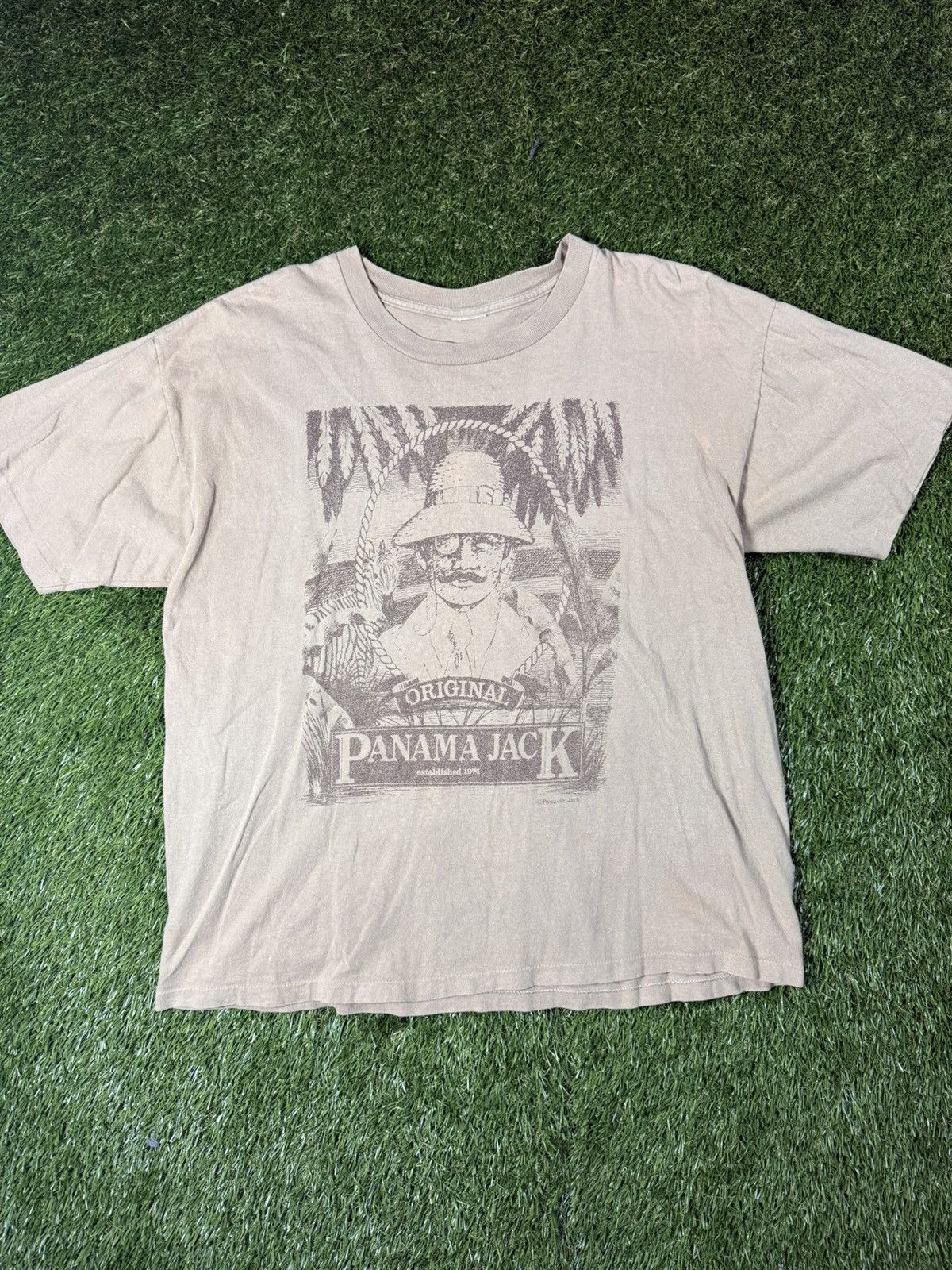 Vintage Vintage 90s Panama Jack Vacation Essential Pirate Tan Tee Size US XL / EU 56 / 4 - 1 Thumbnail