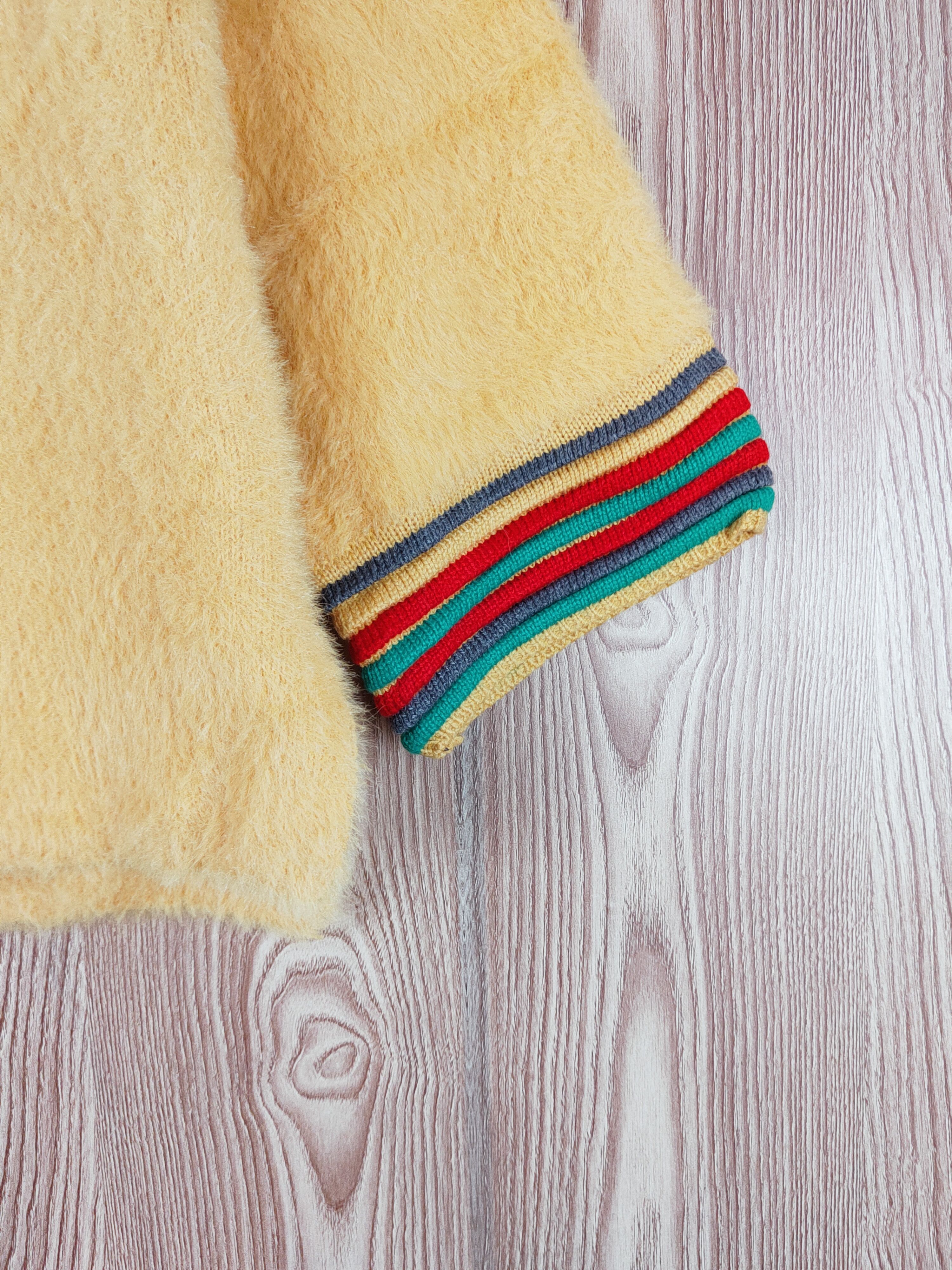 Japanese Brand × Vintage Japanese Brand Yellow Shag Shaggy Fur Mohair Knitwear #W728 Size M / US 6-8 / IT 42-44 - 6 Thumbnail