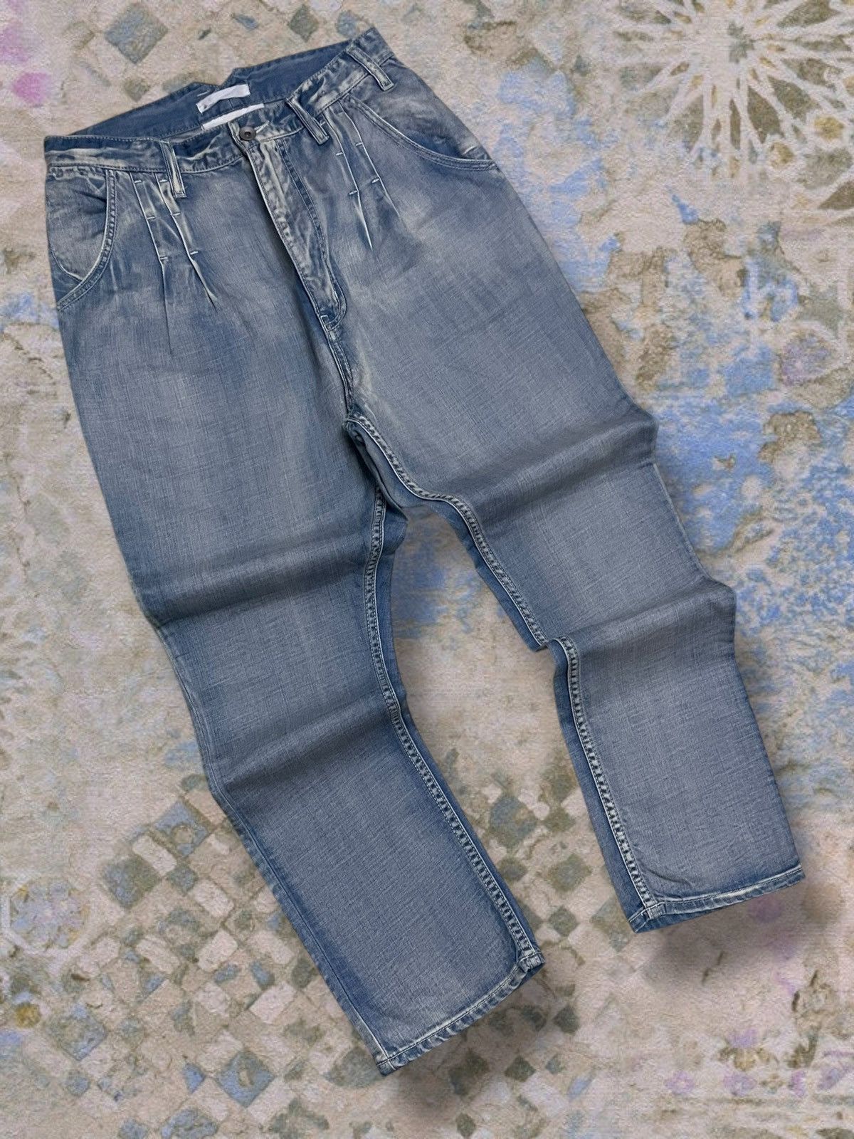 Ne-Net Vintage Authentic Designer Issey Miyake Ne-Net Blue Denim Size US 27 - 2 Thumbnail