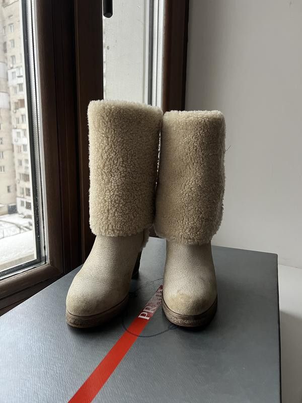 Prada PRADA LEATHER BOOTS WITH FUR Size US 7 / IT 37 - 4 Thumbnail