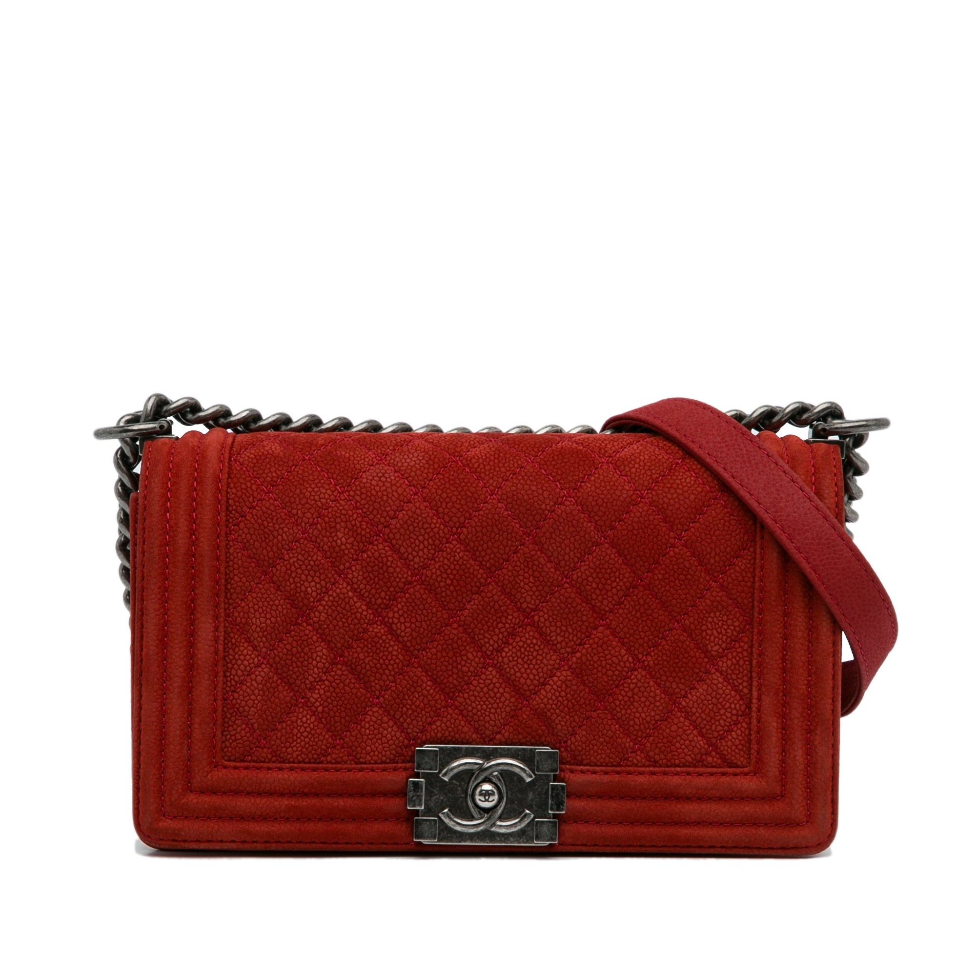 Chanel Chanel Medium Caviar Boy Flap Bag Red Size ONE SIZE - 1 Thumbnail