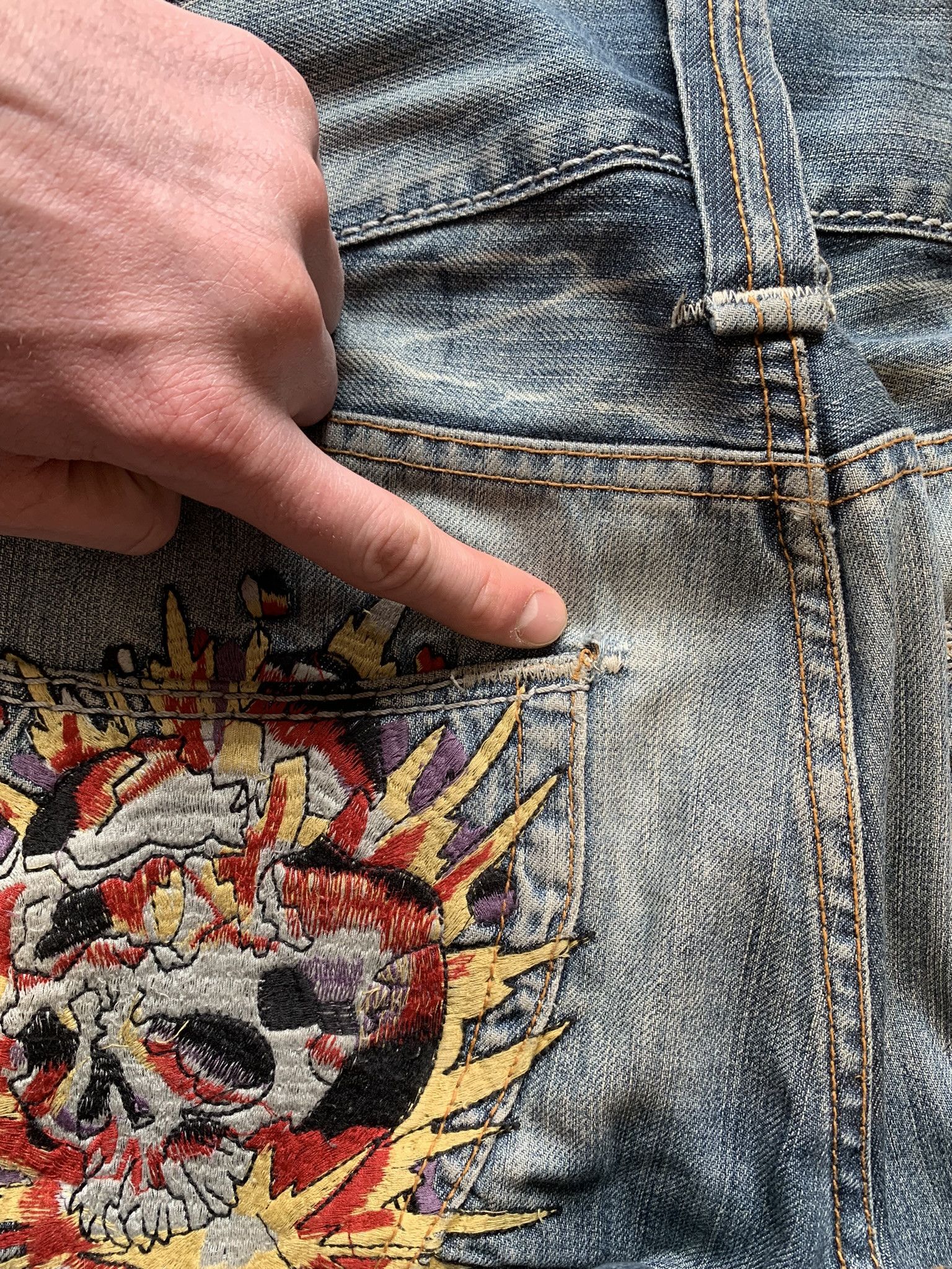Ed Hardy Vintage Ed Hardy Jeans by Christian Audigier Denim Pants Y2K Size US 34 / EU 50 - 7 Thumbnail