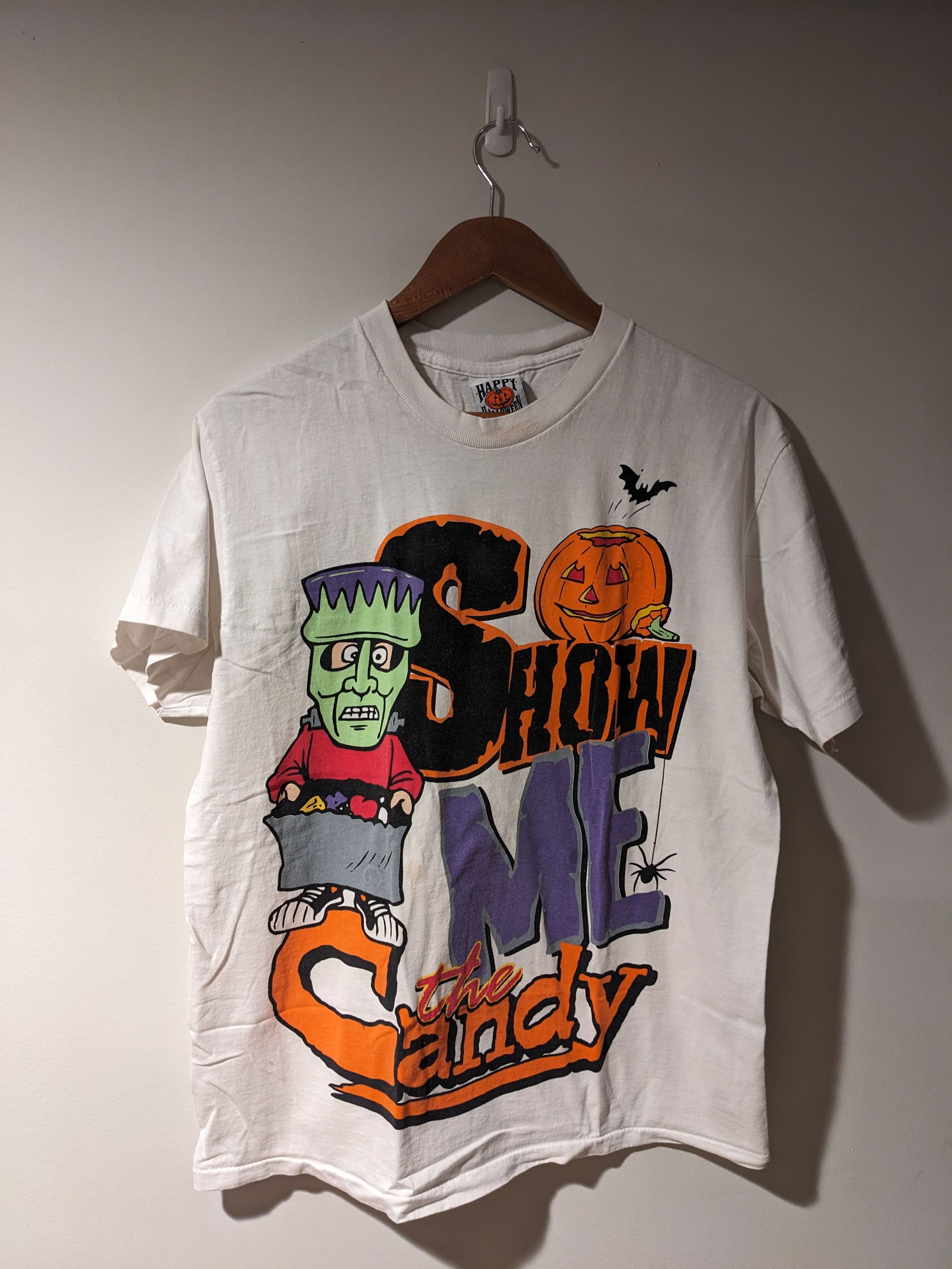 Gildan × Vintage Vintage 90s Show me the Candy Halloween Trick Treat T-Shirt Size US L / EU 52-54 / 3 - 1 Thumbnail