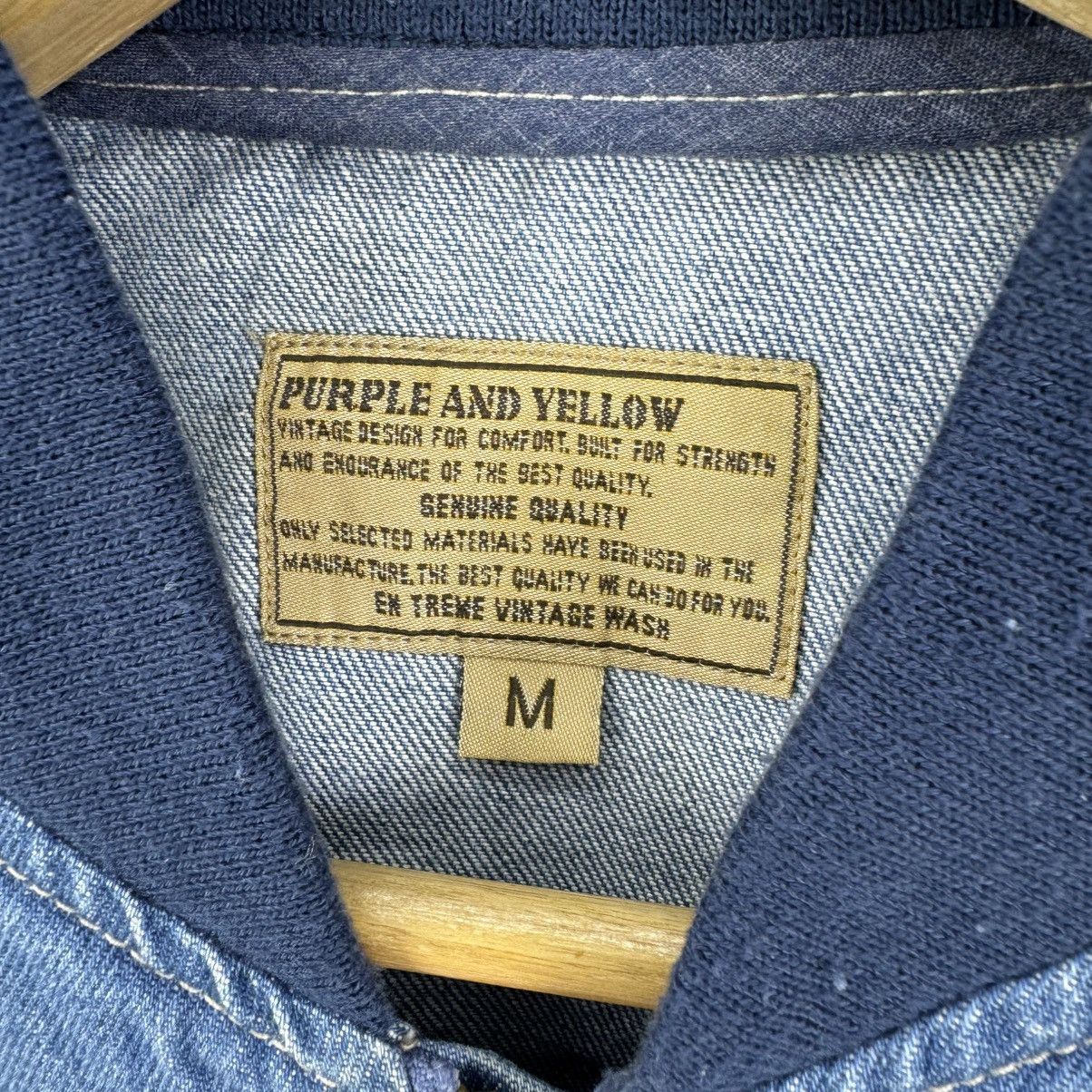Japanese Brand Purple And Yellow Denim MA-1 Bomber Jacket Size US M / EU 48-50 / 2 - 9 Thumbnail