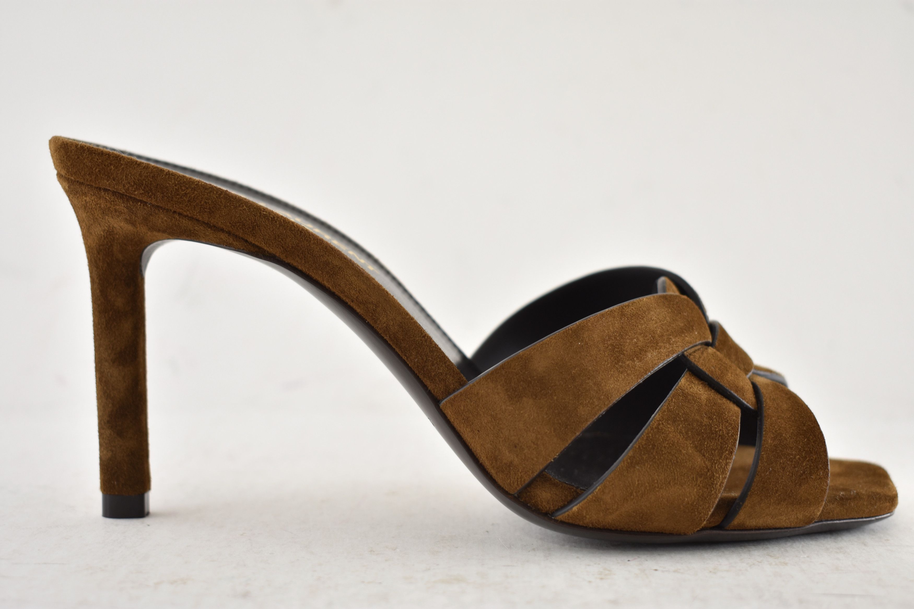 Saint Laurent Paris Tribute 85 Mule Sandal Land Suede Backless Heel Pump 36 Size US 6 / IT 36 - 2 Thumbnail