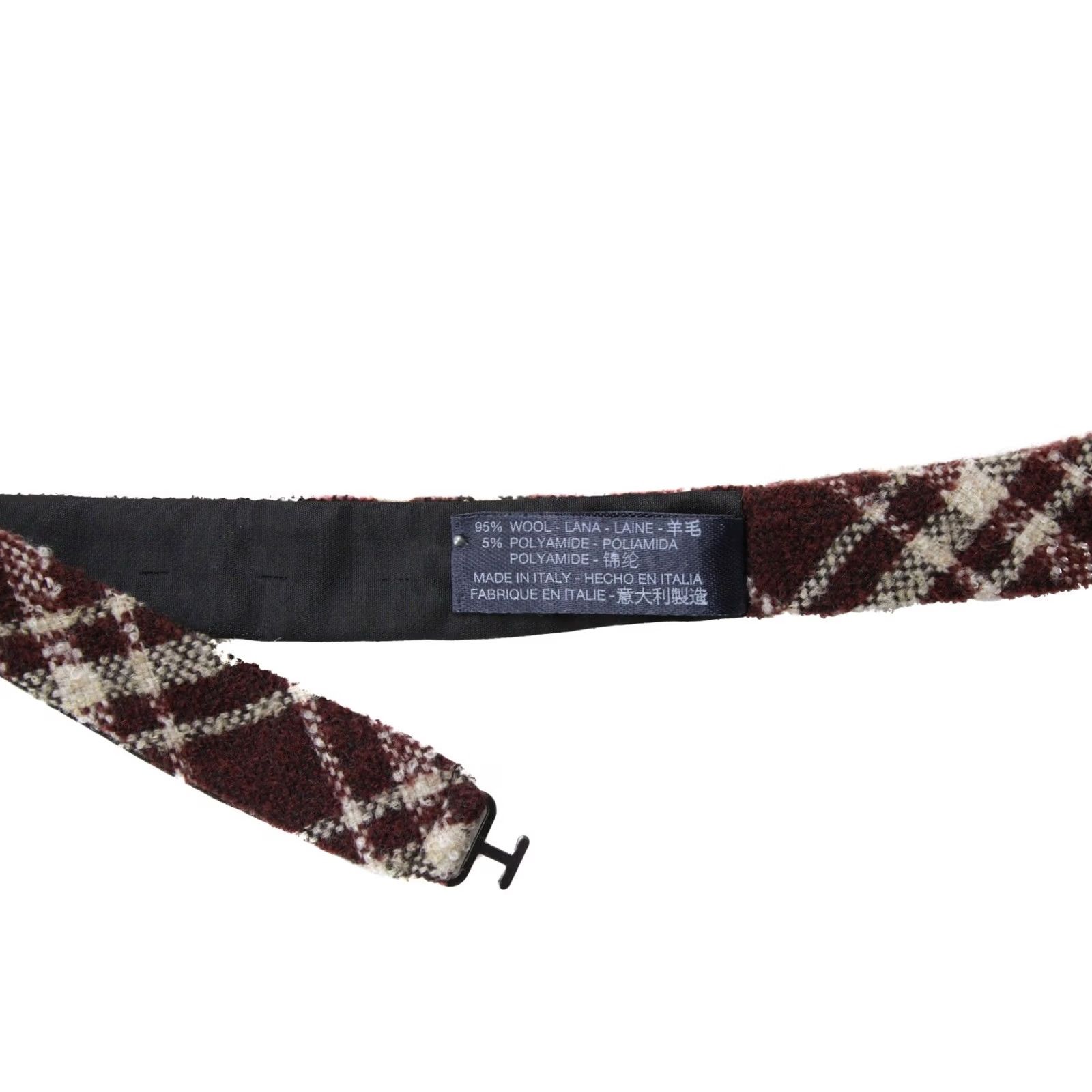 Suitsupply Suitsupply Tie Mens ONE SIZE Check Bordeaux Bow Men Wool Blend Adjustable Classic Size ONE SIZE - 4 Thumbnail