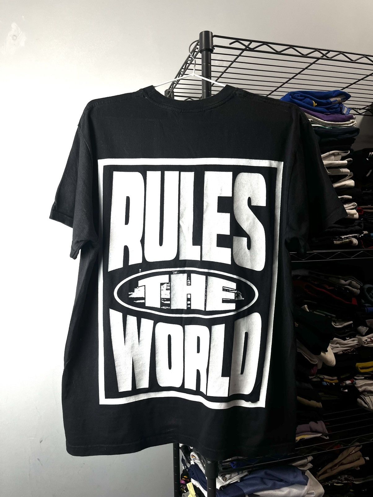 Corteiz × Supreme Supreme Corteiz Rules The World Tee Black Used