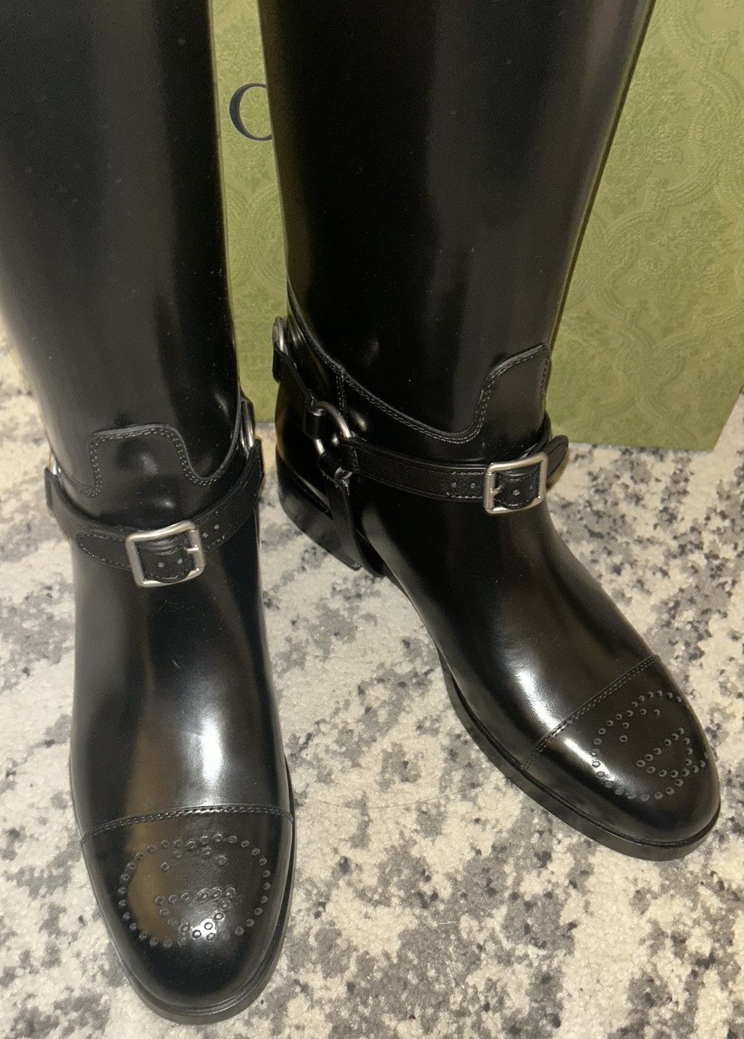 Gucci Gucci Calfskin Zelda Harness Riding Boots Black Amber Size US 9.5 / IT 39.5 - 6 Thumbnail