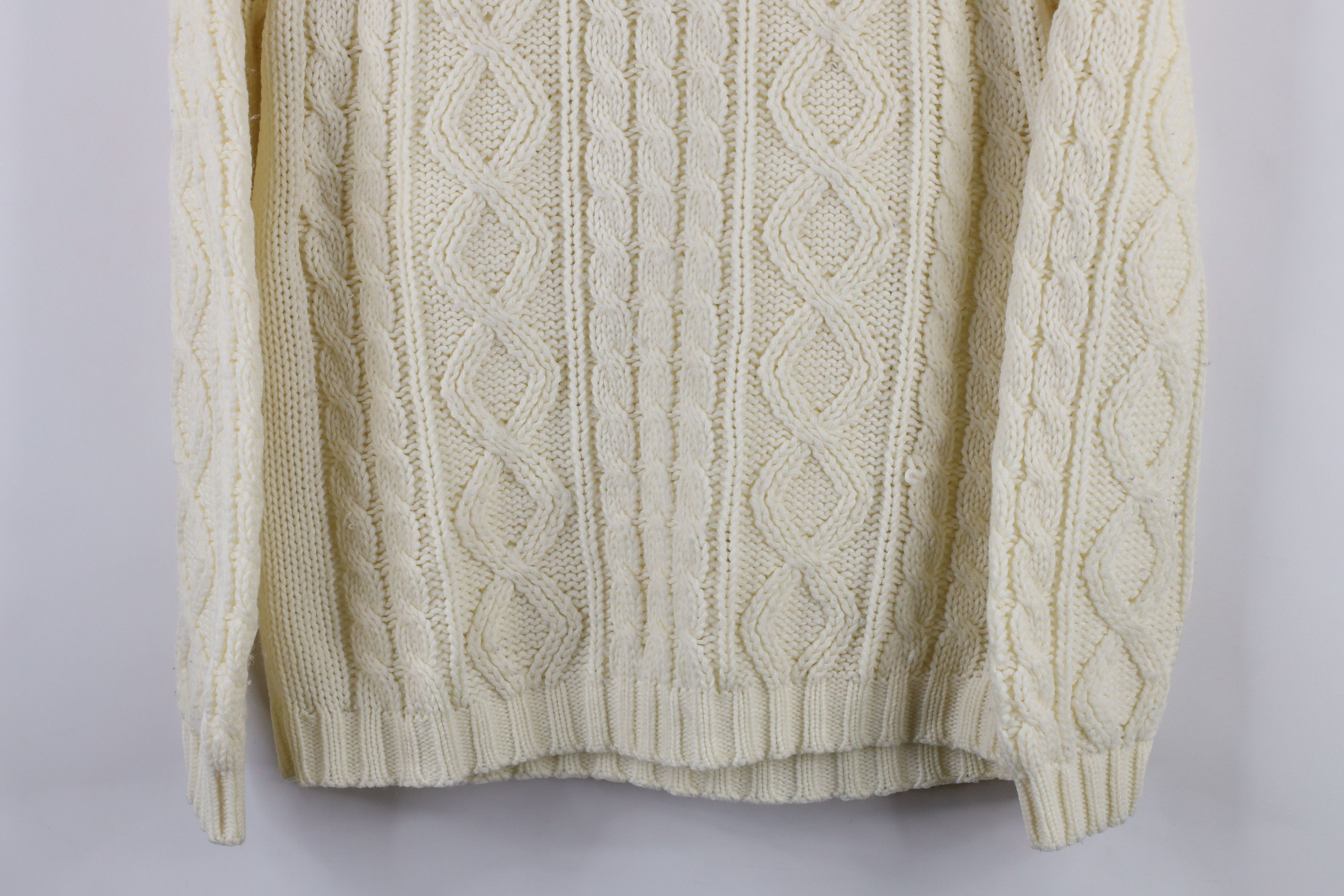 Vintage Vintage 60s 70s Streetwear Knit Fisherman Turtleneck Sweater Size M / US 6-8 / IT 42-44 - 3 Thumbnail