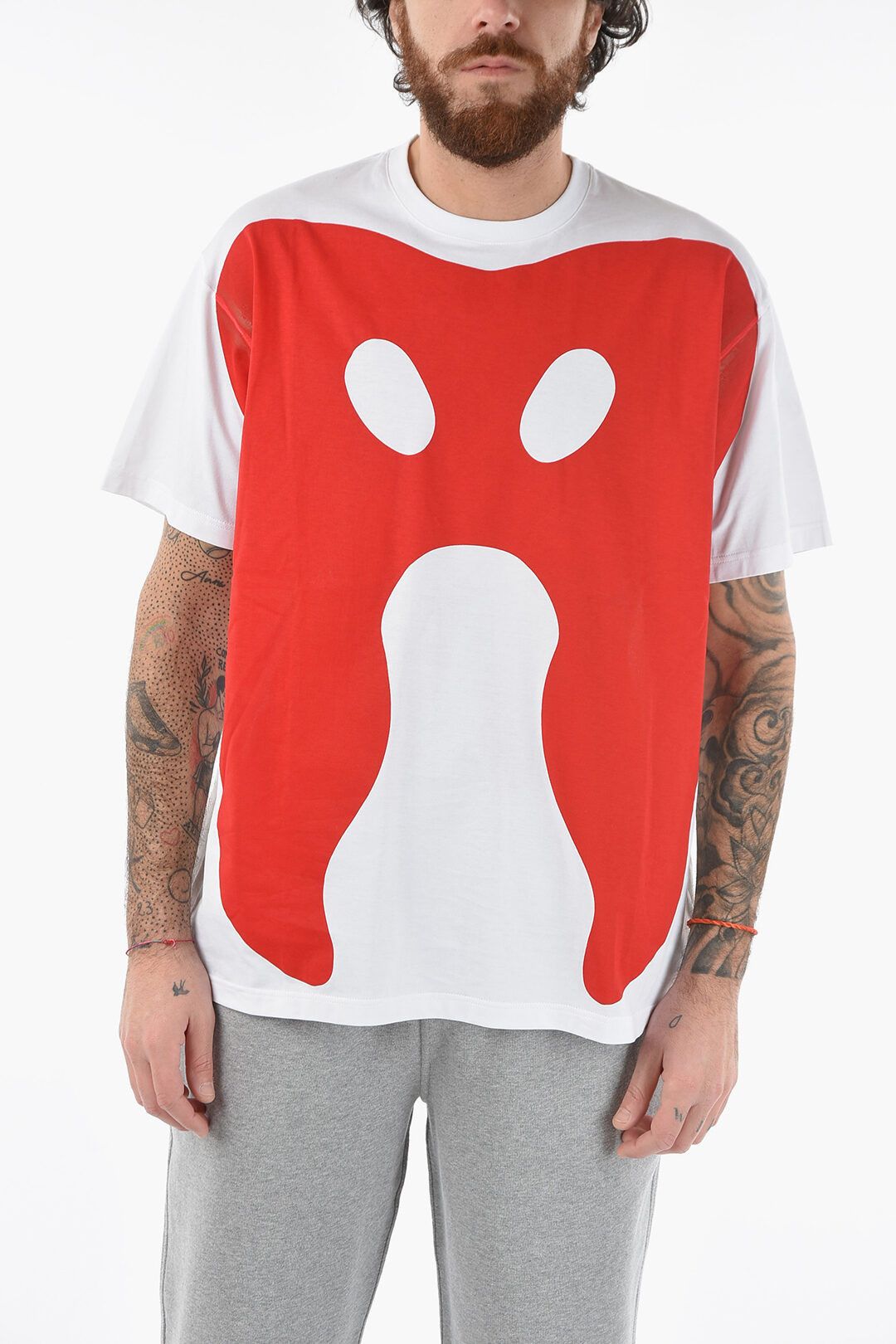 image of Burberry Og1Mm1223 Crewneck T-Shirt In Red White, Men's (Size Small)