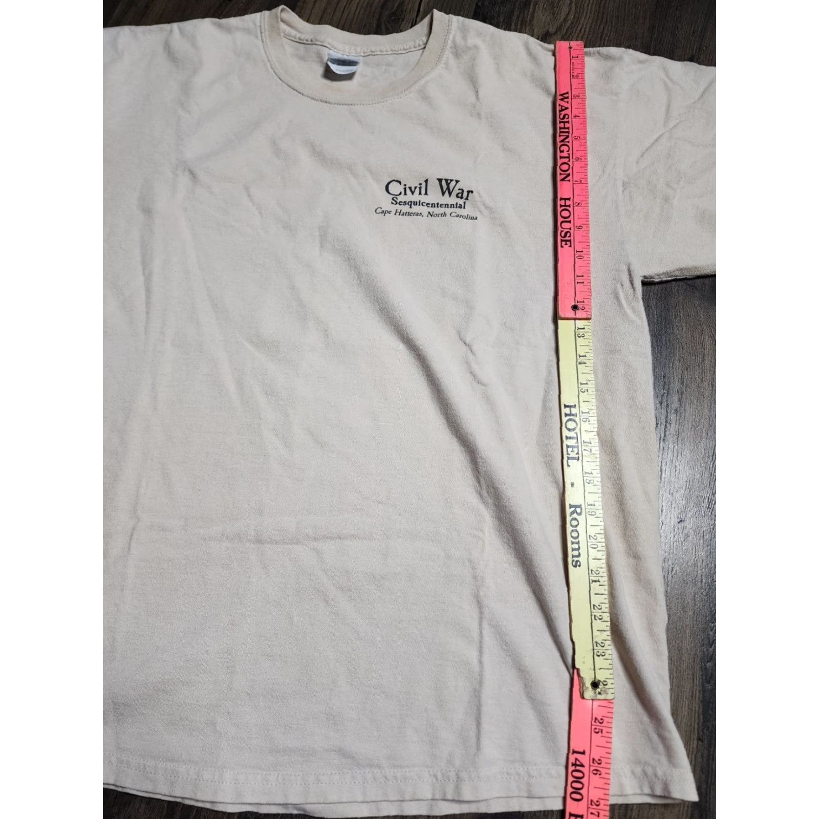 Gildan VINTAGE Civil War Map T-Shirt Men XL Double-Sided Civil War Theme Cotton Gildan Beige Size US XL / EU 56 / 4 - 3 Thumbnail