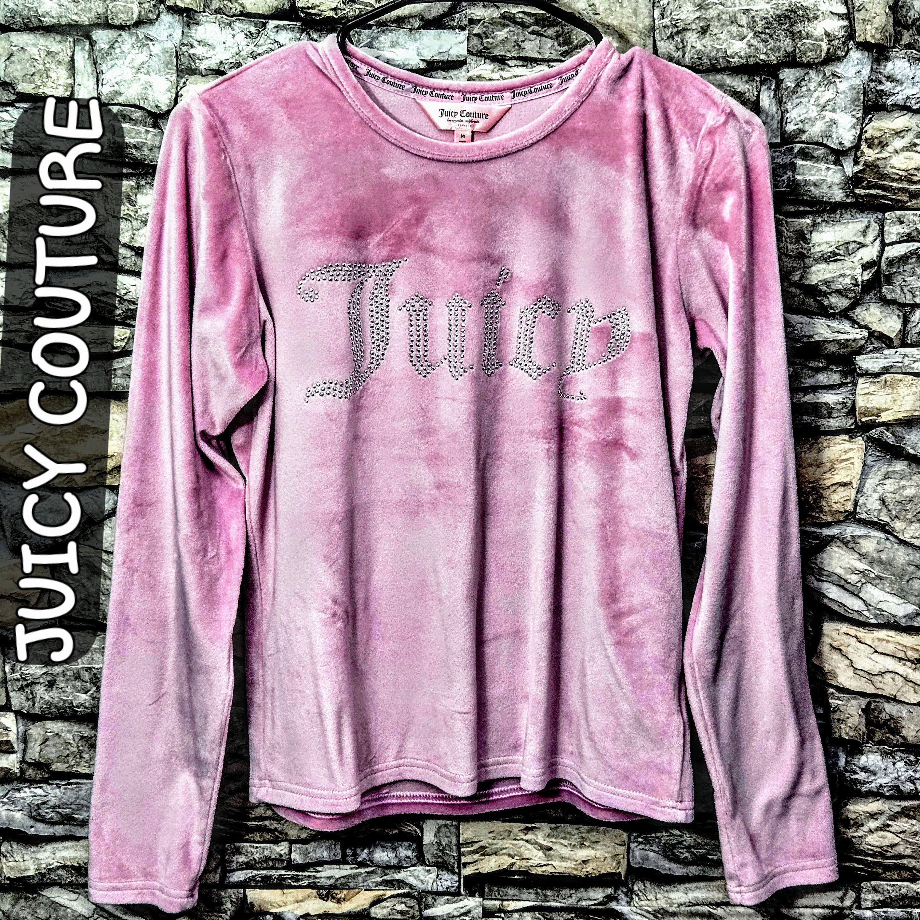 Juicy Couture Juicy Couture Womens M Pink Velour Sweatshirt Rhinestone Size M / US 6-8 / IT 42-44 - 1 Thumbnail