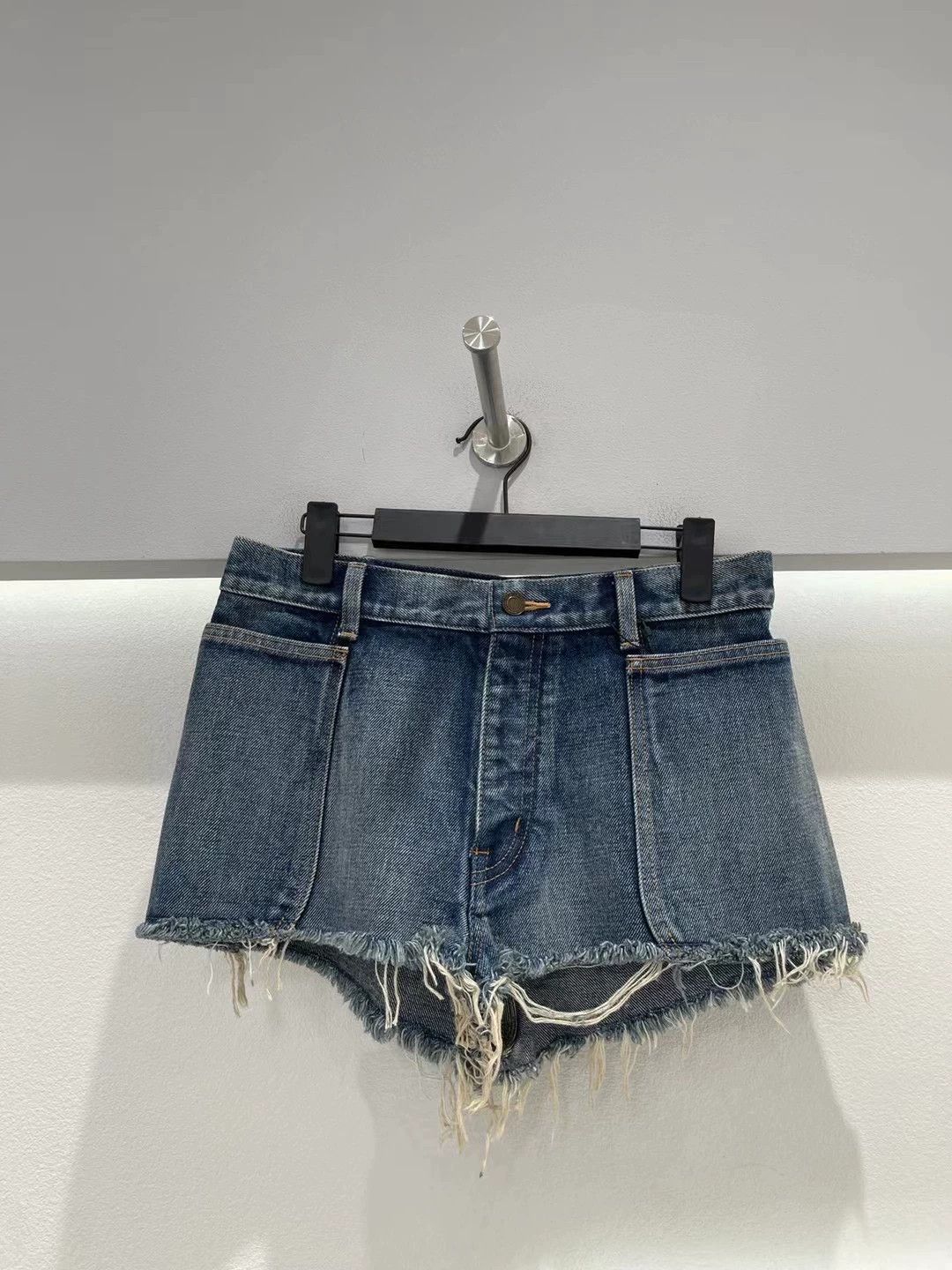 Saint Laurent Paris Saint Laurent Paris Fringed denim shorts Size US 27 - 1 Thumbnail