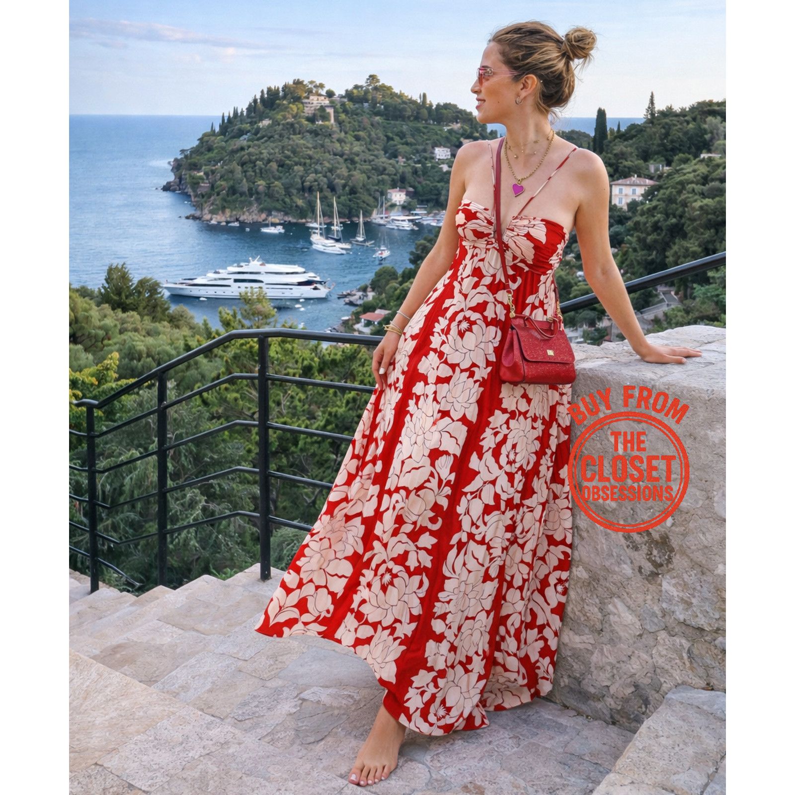 Mango MANGO Floral Halter Maxi Dress Destination Wedding Resort Size M / US 6-8 / IT 42-44 - 3 Thumbnail