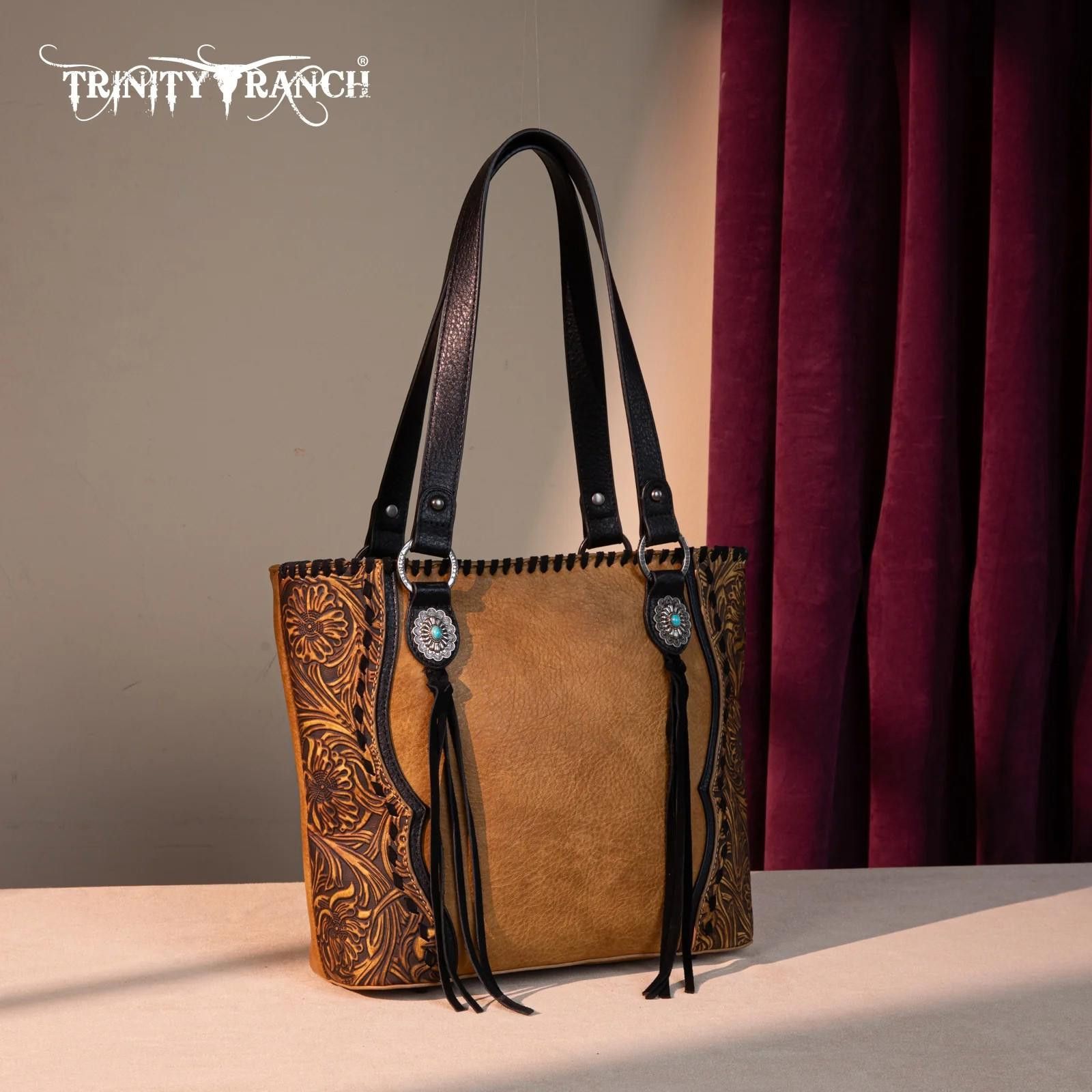 Designer Trinity Ranch Leather Tote Bag - Stylish Durable Design Size ONE SIZE - 1 Thumbnail