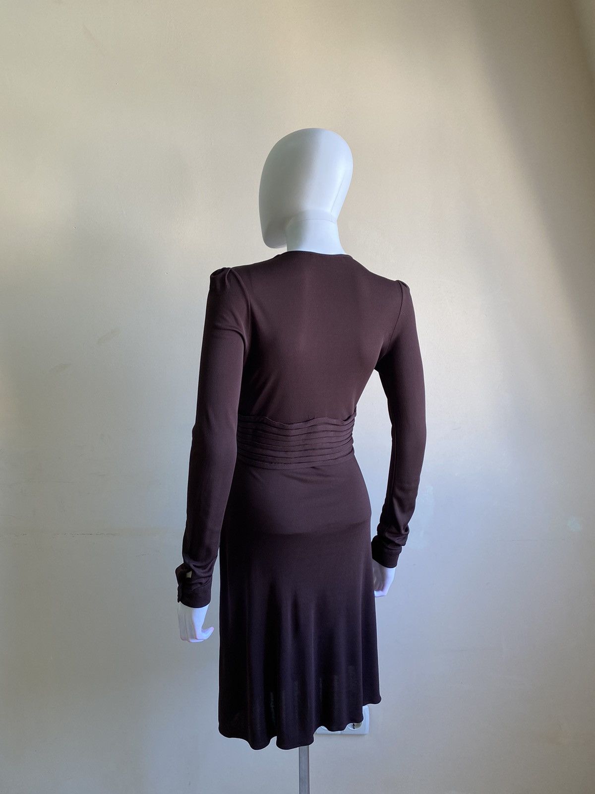 Gucci Gucci Womens Chocolate Brown V Neck Knee Length Dress Size M Size M / US 6-8 / IT 42-44 - 9 Thumbnail