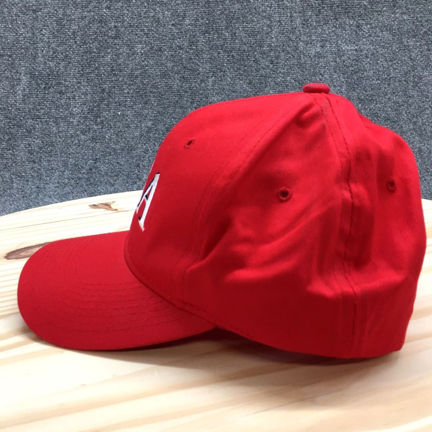 Vintage United States Trucker Hat Mens Red OS Curved Brim Embroidered Logo Size ONE SIZE - 6 Thumbnail