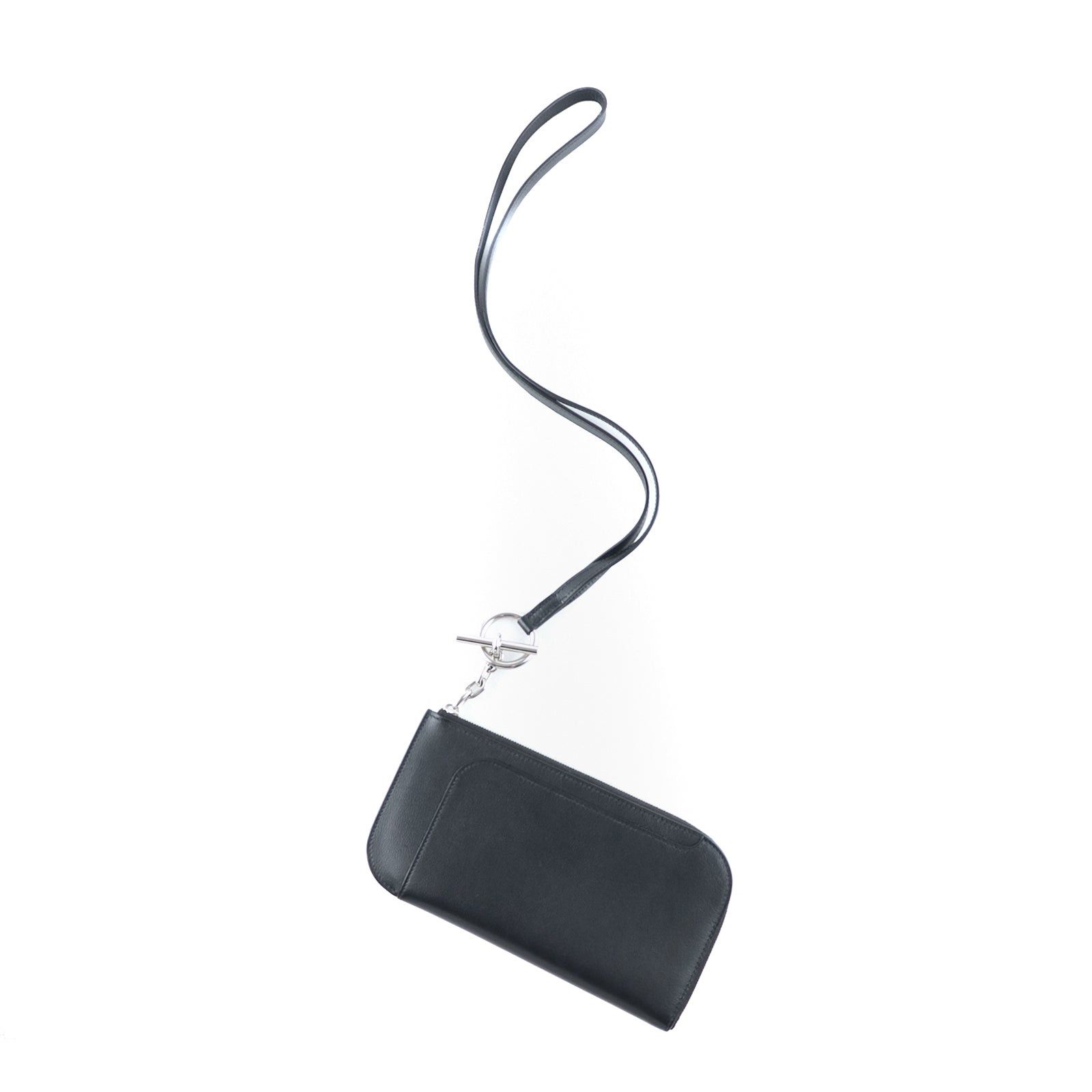image of Hermes - Strap Gm Phone Case And Wrist Strap In Black Leather, Women's