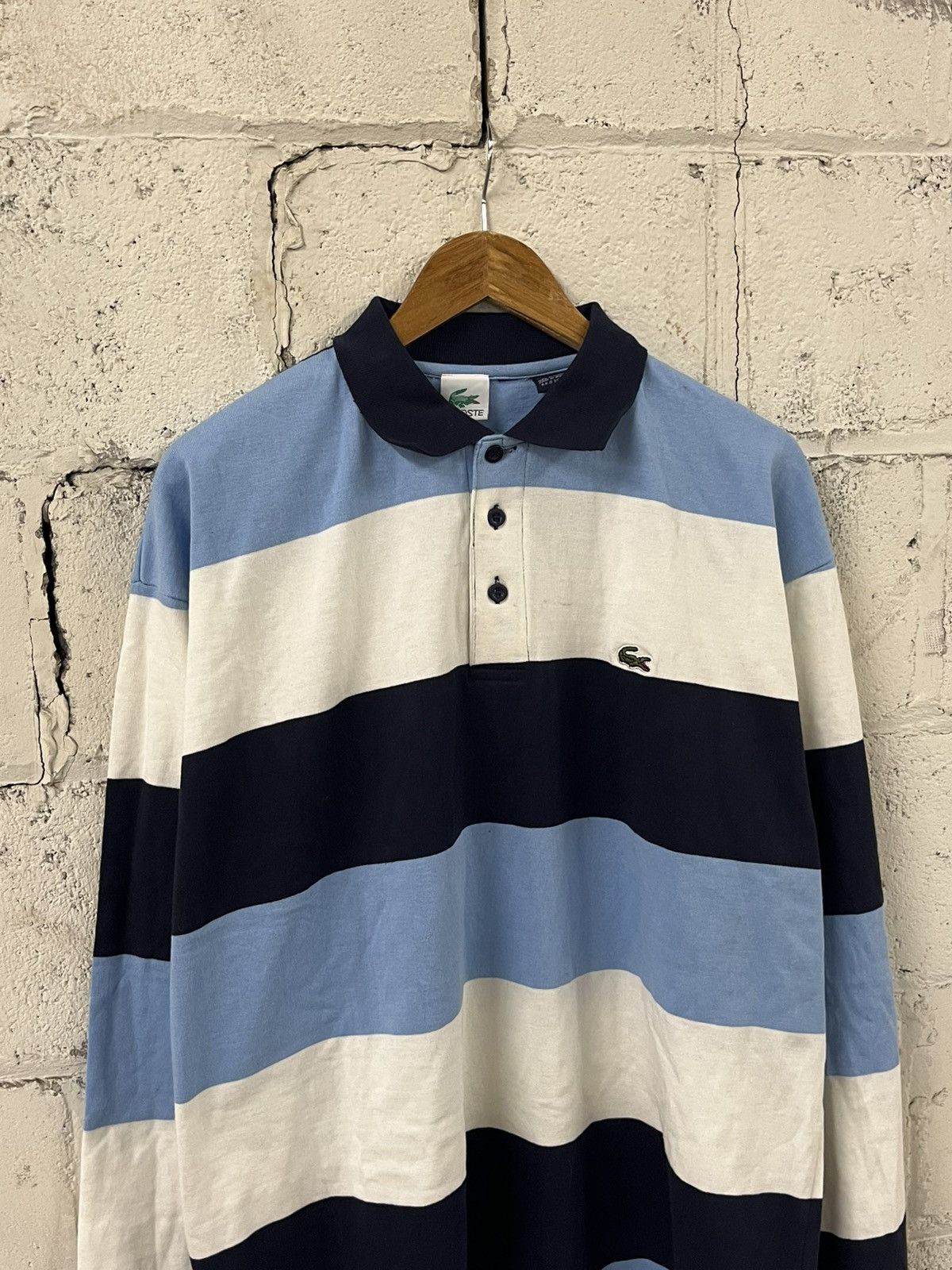 Lacoste Lacoste vintage striped rugby heavy cotton preppy Size US XL / EU 56 / 4 - 4 Thumbnail