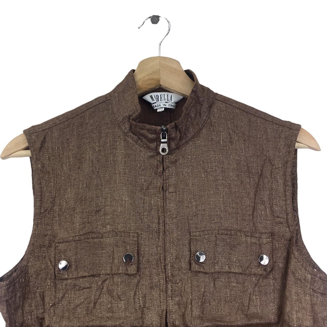 Marella Vtg MARELLA ROMA Made In Italy Tactical Vest Jacket Brown Size XS / US 0-2 / IT 36-38 - 2 Thumbnail