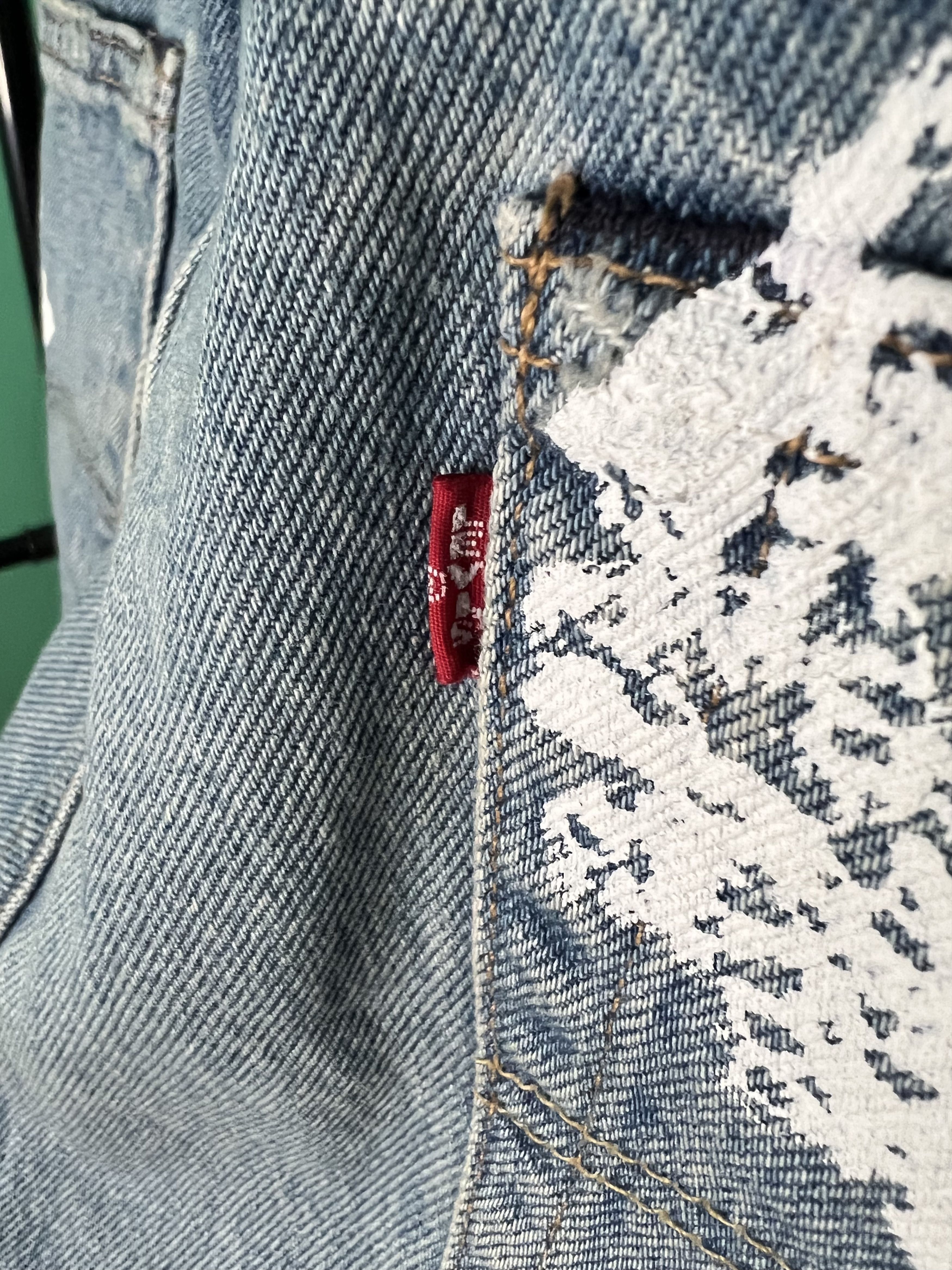 DENIM TEARS × Virgil Abloh "Message In A Tear" printed Levi 501 Size US 36 / EU 52 - 3 Thumbnail