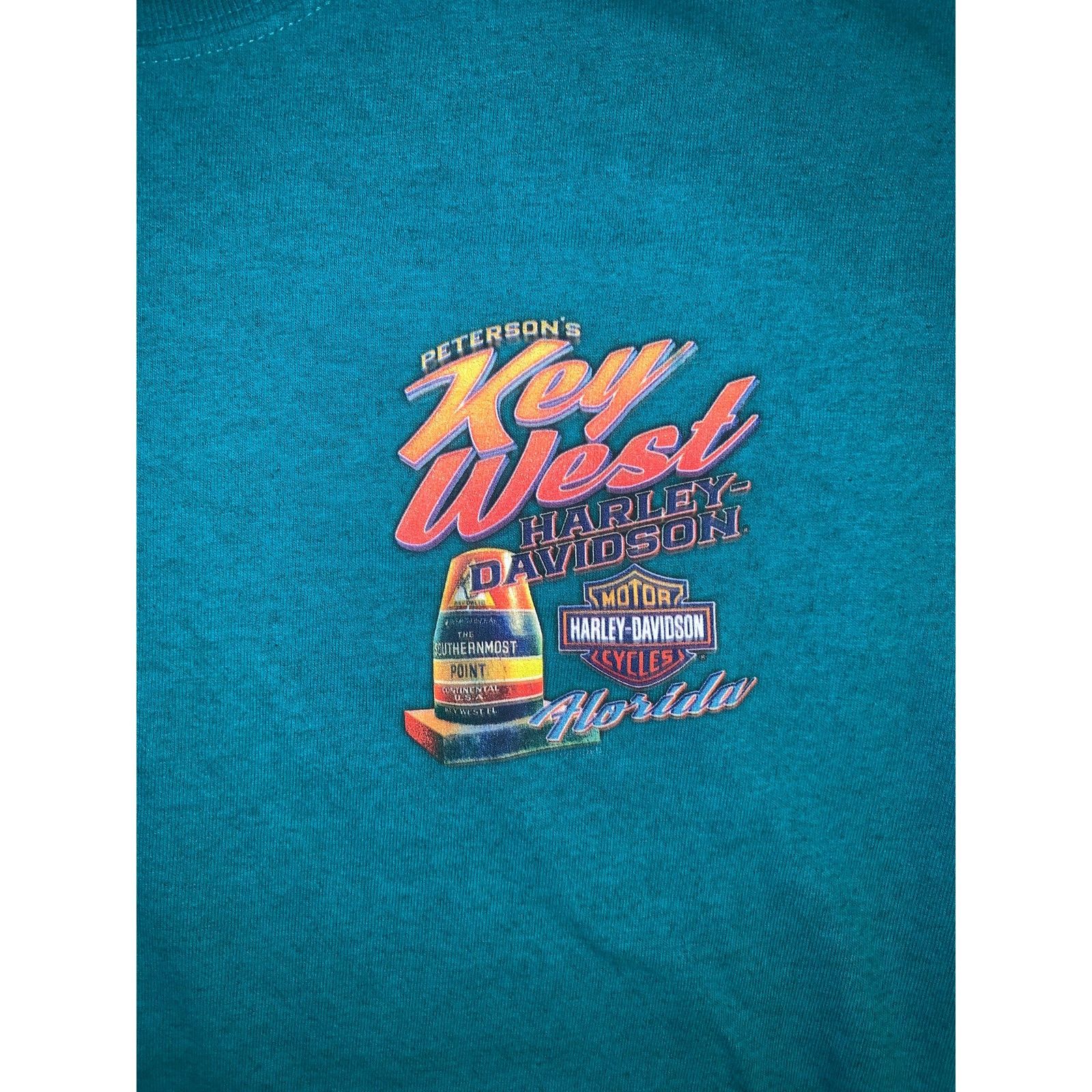 Harley Davidson Harley Davidson Key West T Shirt Teal Double Sided Medium Size US M / EU 48-50 / 2 - 5 Thumbnail
