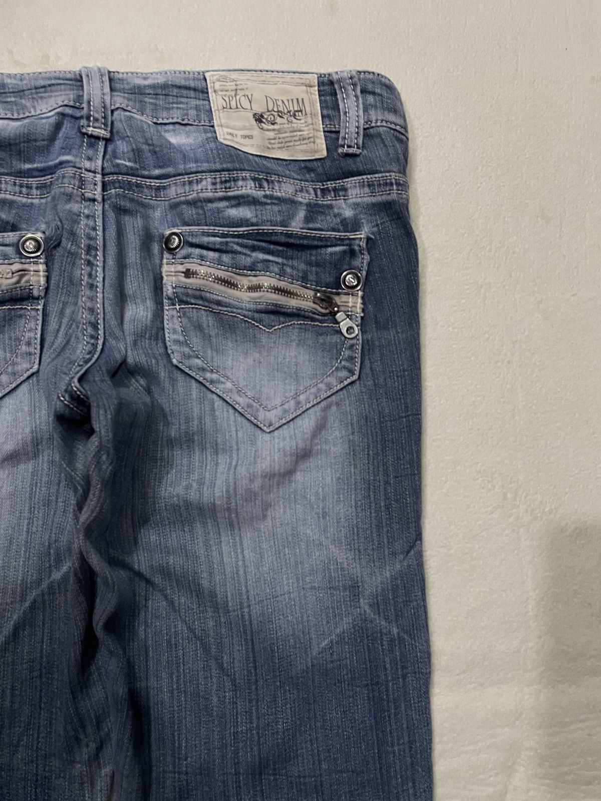 Japanese Brand Vintage Spicy Denim Skinny Faded Mudwash Denim Jeans Size US 33 - 15 Thumbnail
