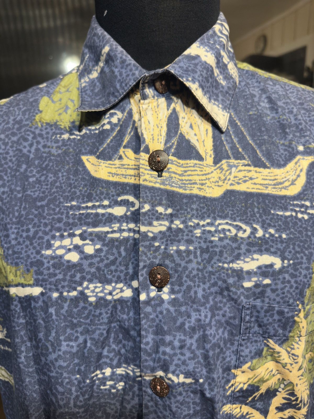 Other PreOwned Kahala Hawaiian Print Blue Full Button Men's Large Size US L / EU 52-54 / 3 - 3 Thumbnail