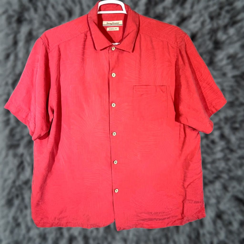 Tommy Bahama VINTAGE Tommy Bahama Shirt XL Pink Silk Original Fit Short Sleeve Button-Up Size US XL / EU 56 / 4 - 1 Thumbnail
