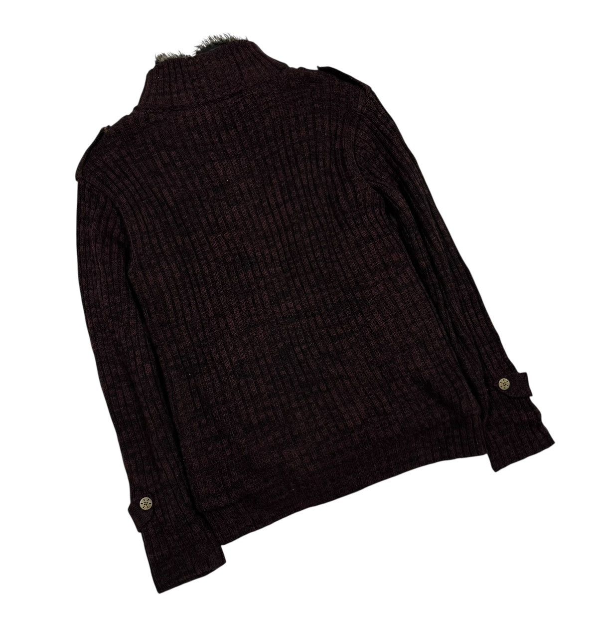 Japanese Brand Vtg🔥Japanese Brand Cable Knit Zipper Inner Fur Sweater Size US L / EU 52-54 / 3 - 14 Thumbnail