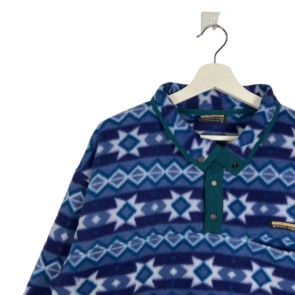 Japanese Brand 🔥VINTAGE ANORAK HALF SNAPPED PRINTED FLEECE BY VARSITY CLUB Size US M / EU 48-50 / 2 - 7 Thumbnail