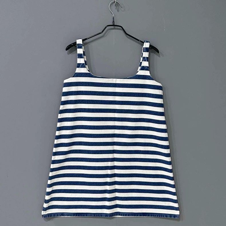 Prada Prada Blue and white striped triangle strap dress 2503-Next Size XS / US 0-2 / IT 36-38 - 4 Thumbnail