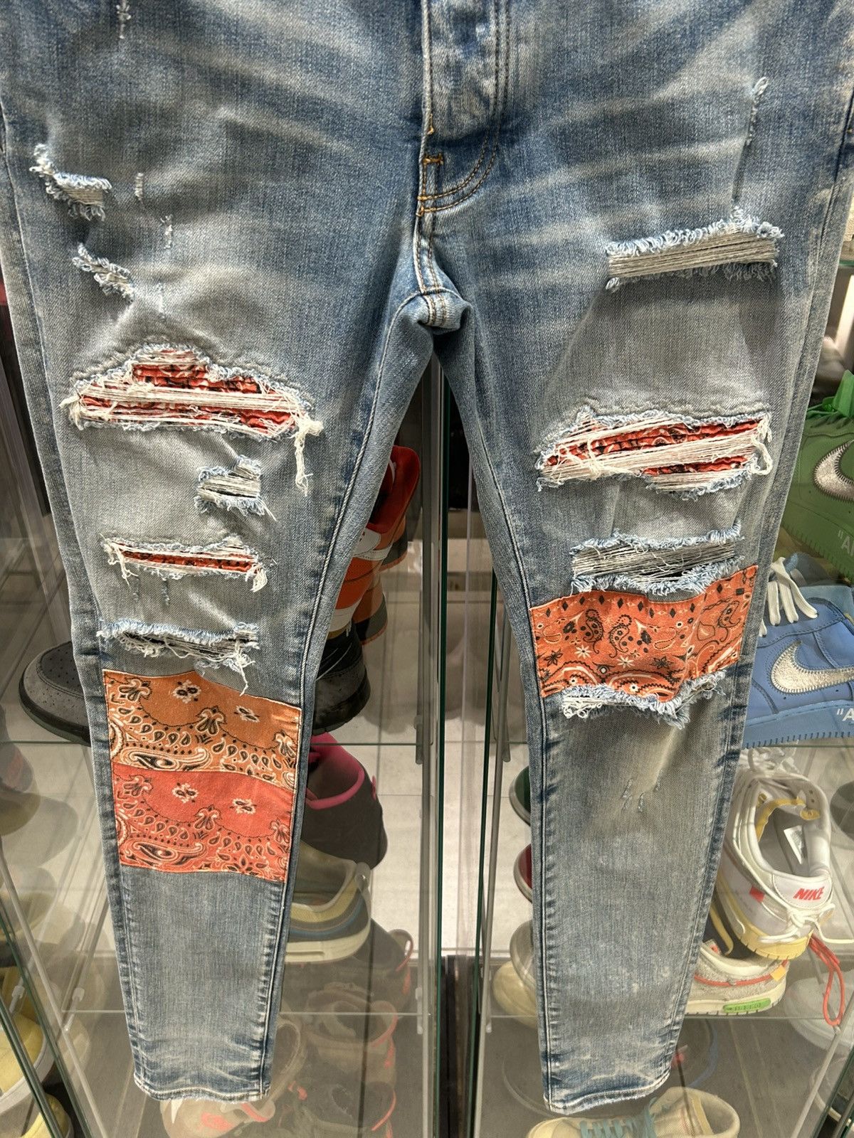Amiri Amiri vintage bandana artpatch jeans orange Size US 30 / EU 46 - 2 Thumbnail