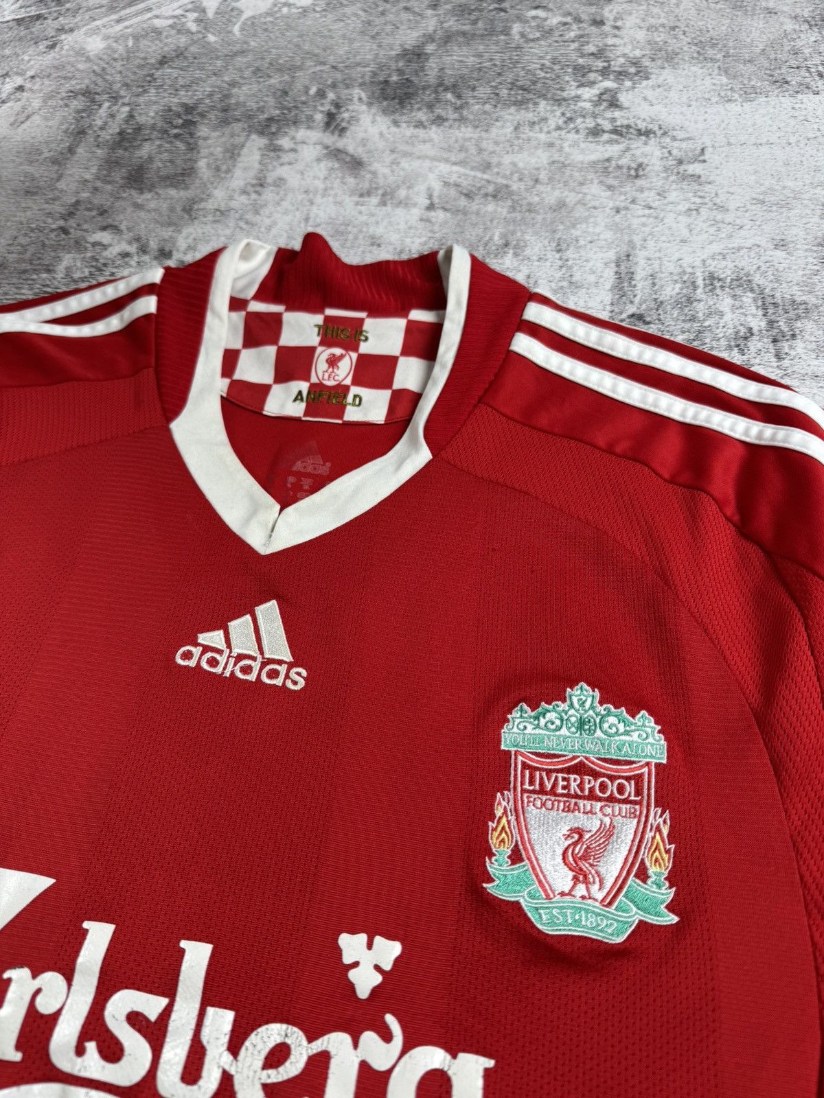 Adidas Vintage Liverpool 2008/2010 Away Football Shirt Jersey Kit Size US XL / EU 56 / 4 - 18 Thumbnail