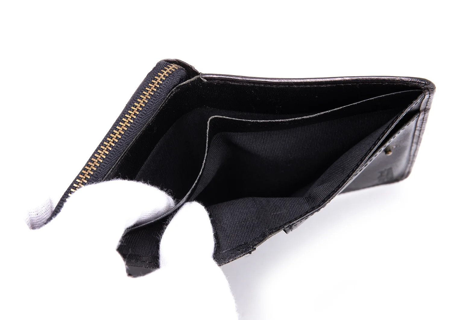 Jean Paul Gaultier Feather Embossed Round Zip Wallet in Brown Size ONE SIZE - 11 Thumbnail