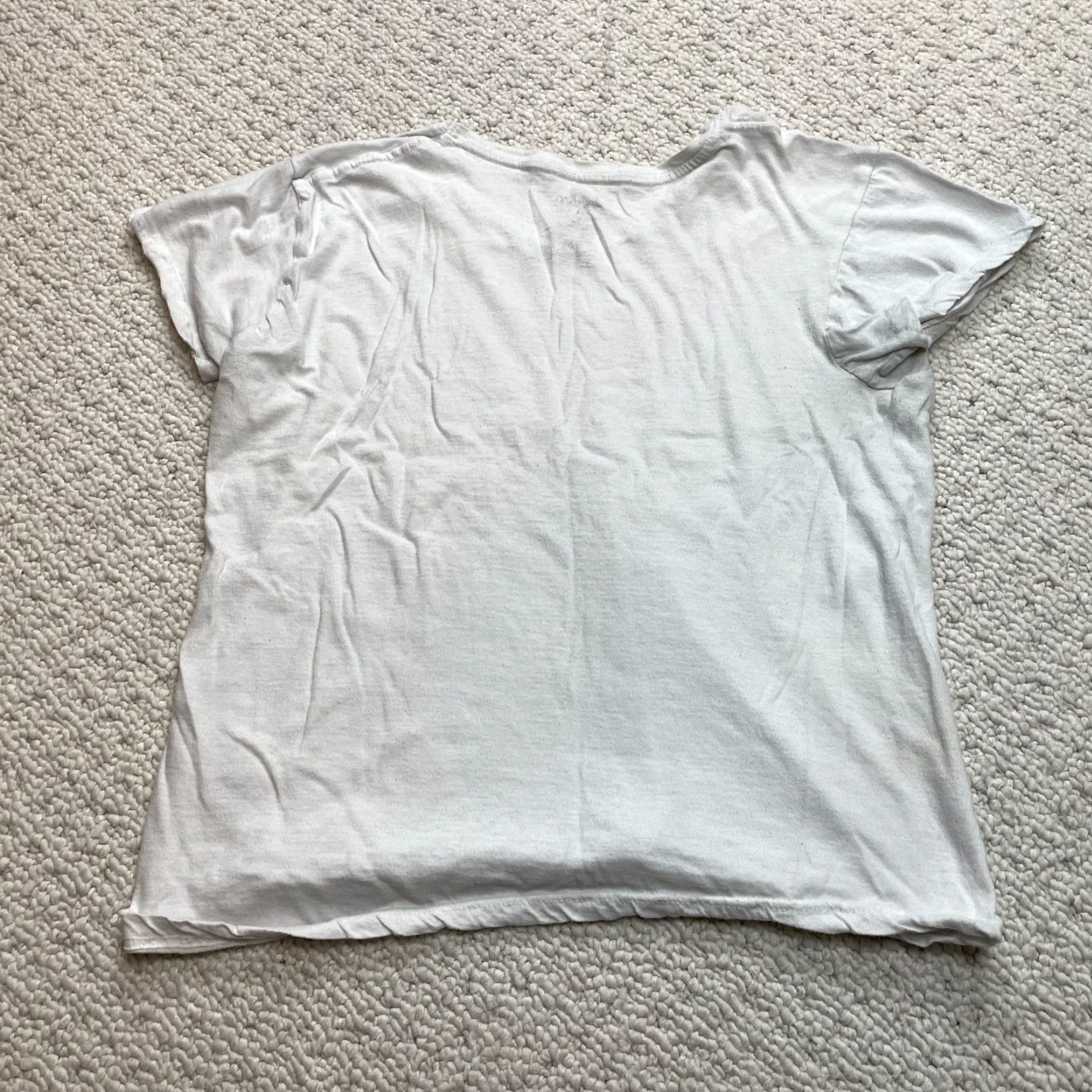 Vintage Jake & co Shirt Womens Large White Short Sleeve V Neck Basic Casual Top Ladies Size L / US 10 / IT 46 - 7 Thumbnail