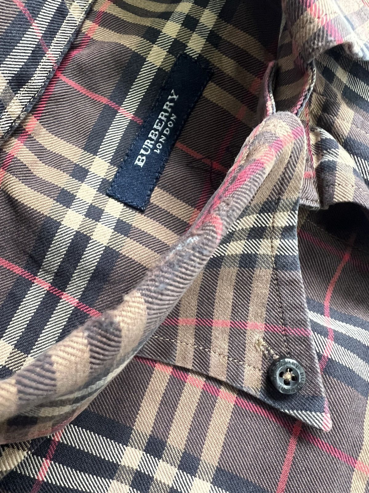 Burberry × Vintage Vintage 90s Burberry London Nova Check Plaid Shirt RARE y2k Size US XL / EU 56 / 4 - 10 Thumbnail