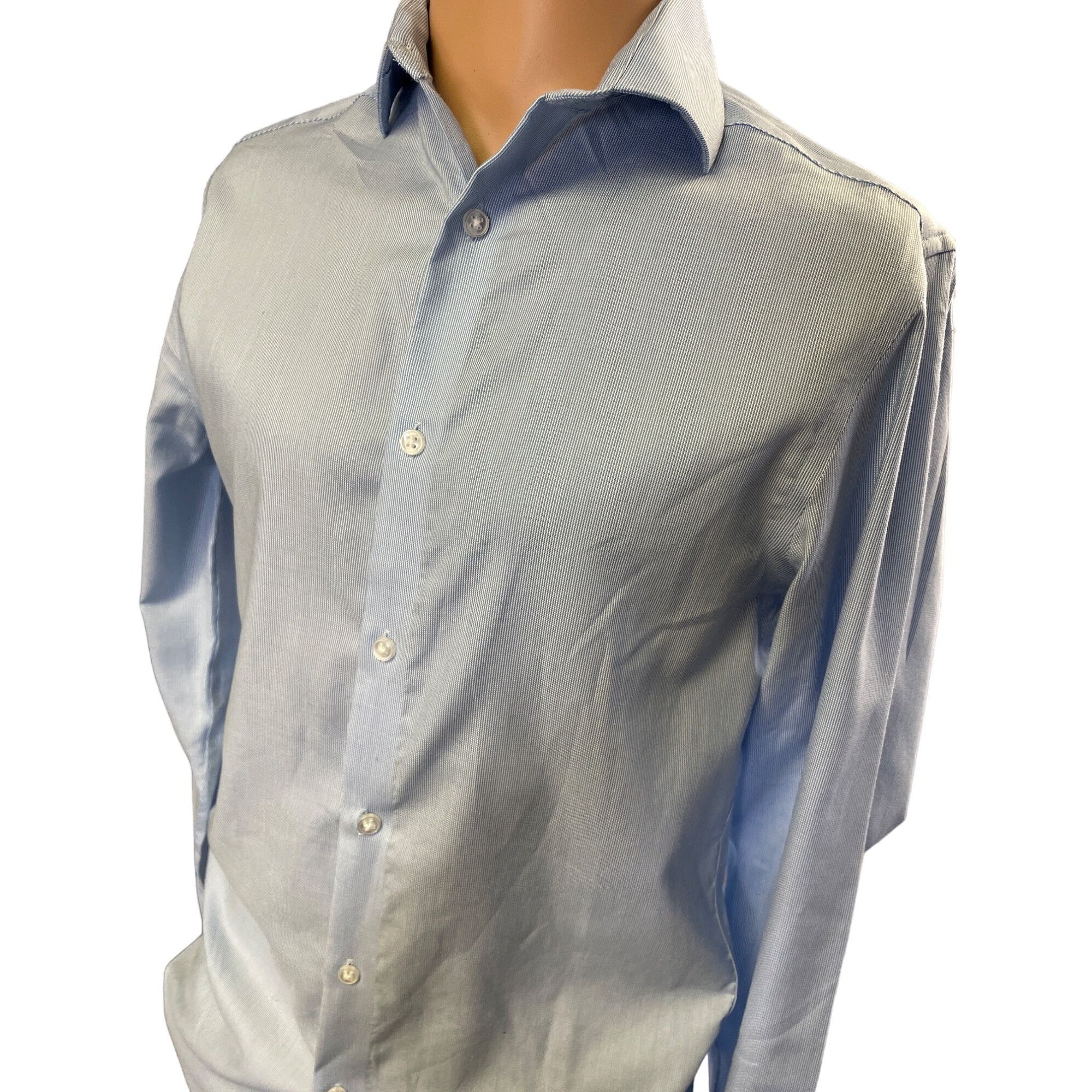 Calvin Klein Calvin Klein Men's Blue Button Up Shirt Slim, Stretch Size S Size US S / EU 44-46 / 1 - 2 Thumbnail