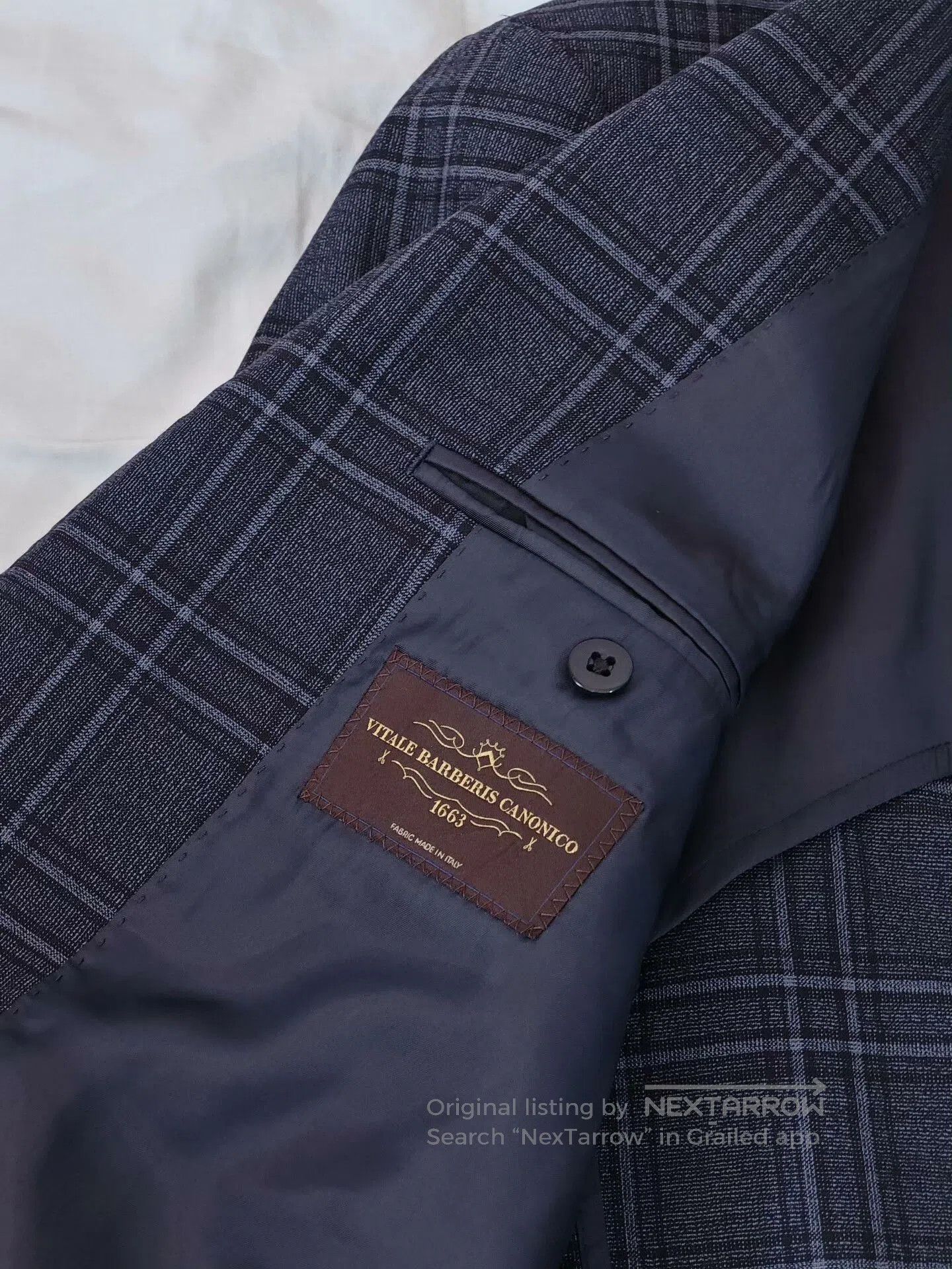 Japanese Brand Custom Blue Plaid Wool Suit Jacket. Size US S / EU 44-46 / 1 - 7 Thumbnail