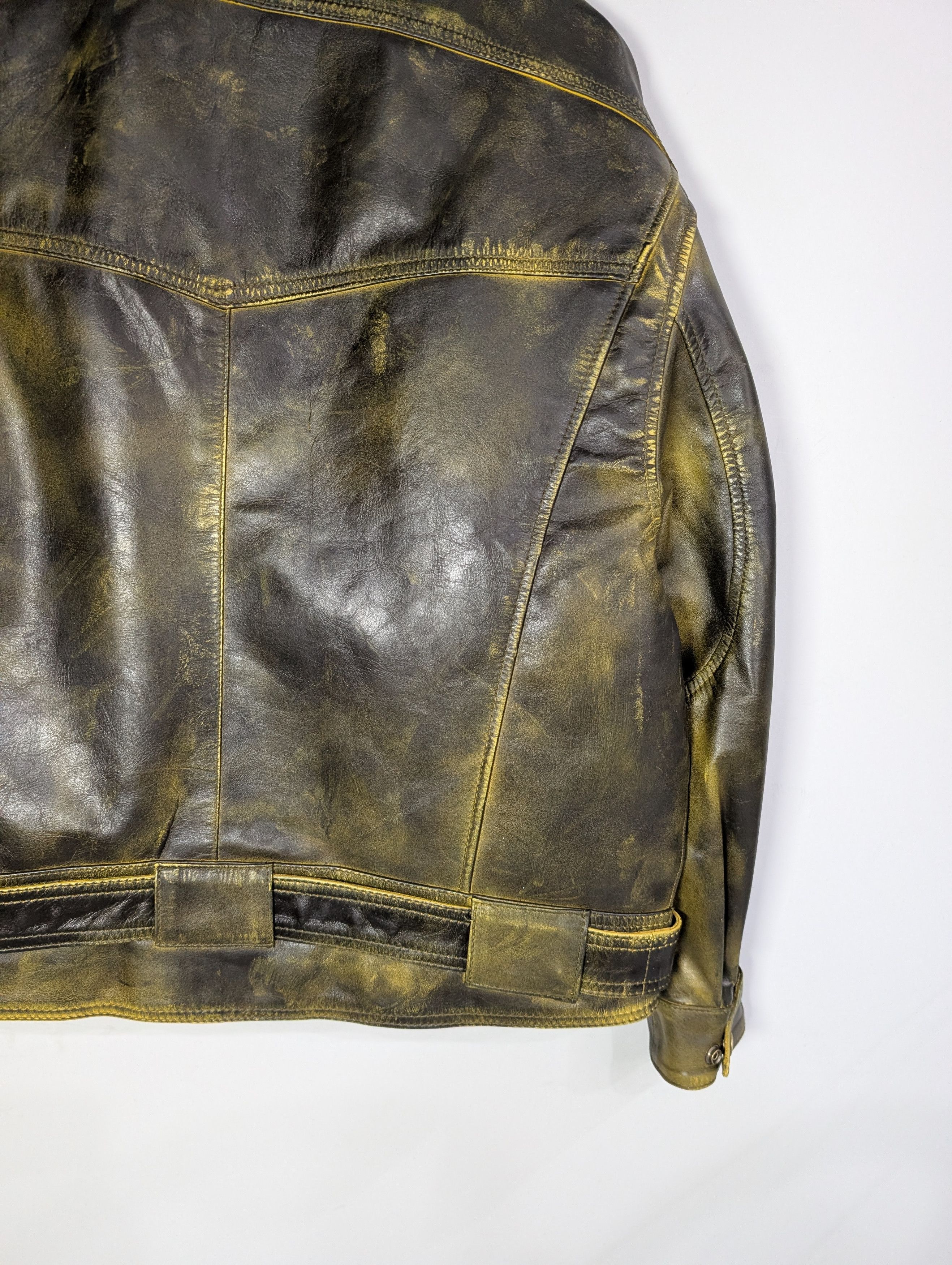 Vintage Oversized Vintage 90s Leather Jacket Retro Size M / US 6-8 / IT 42-44 - 7 Thumbnail