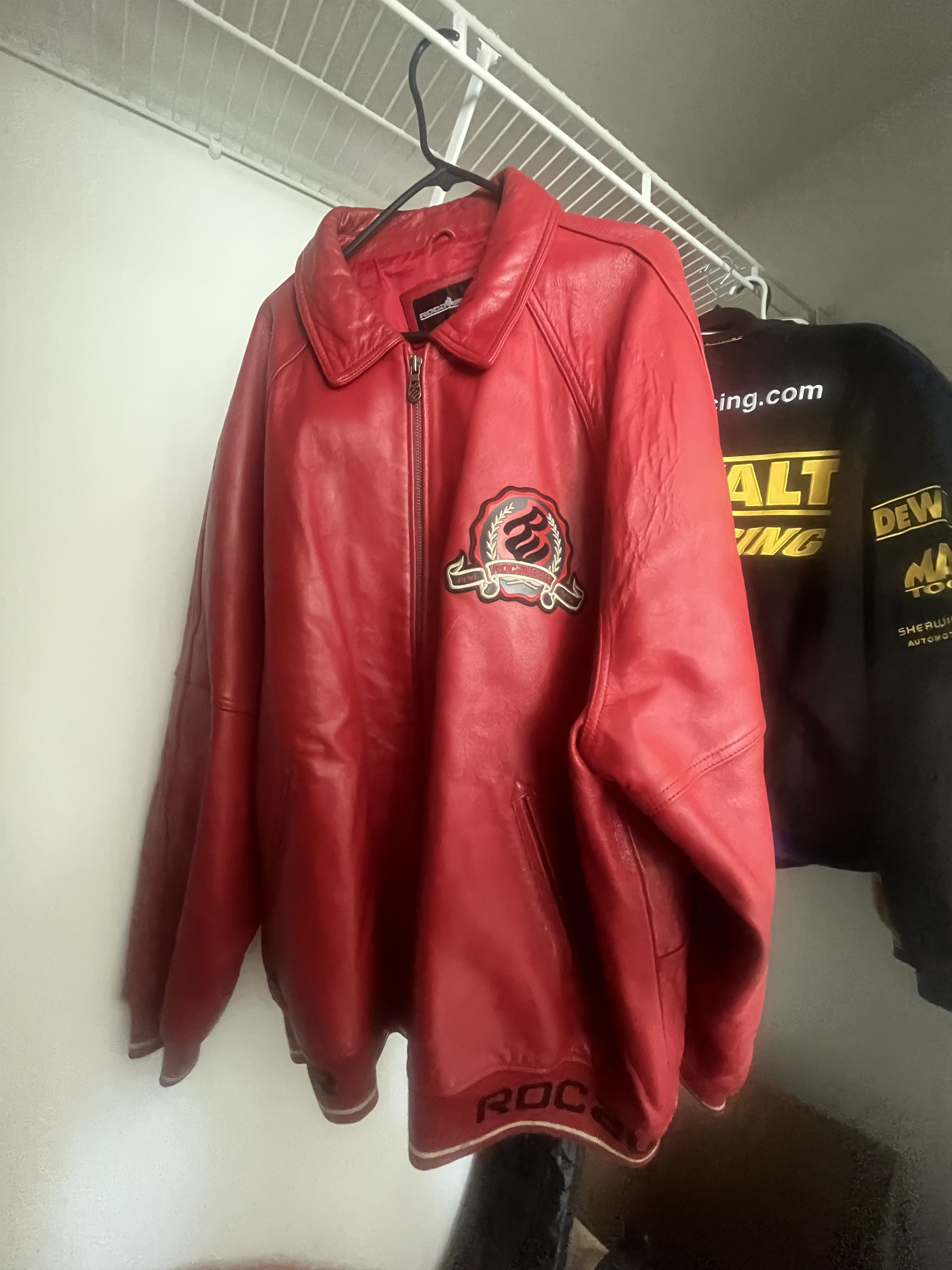 Rocawear Vintage rocawear leather jacket roc-a-fella jay-z rap tee