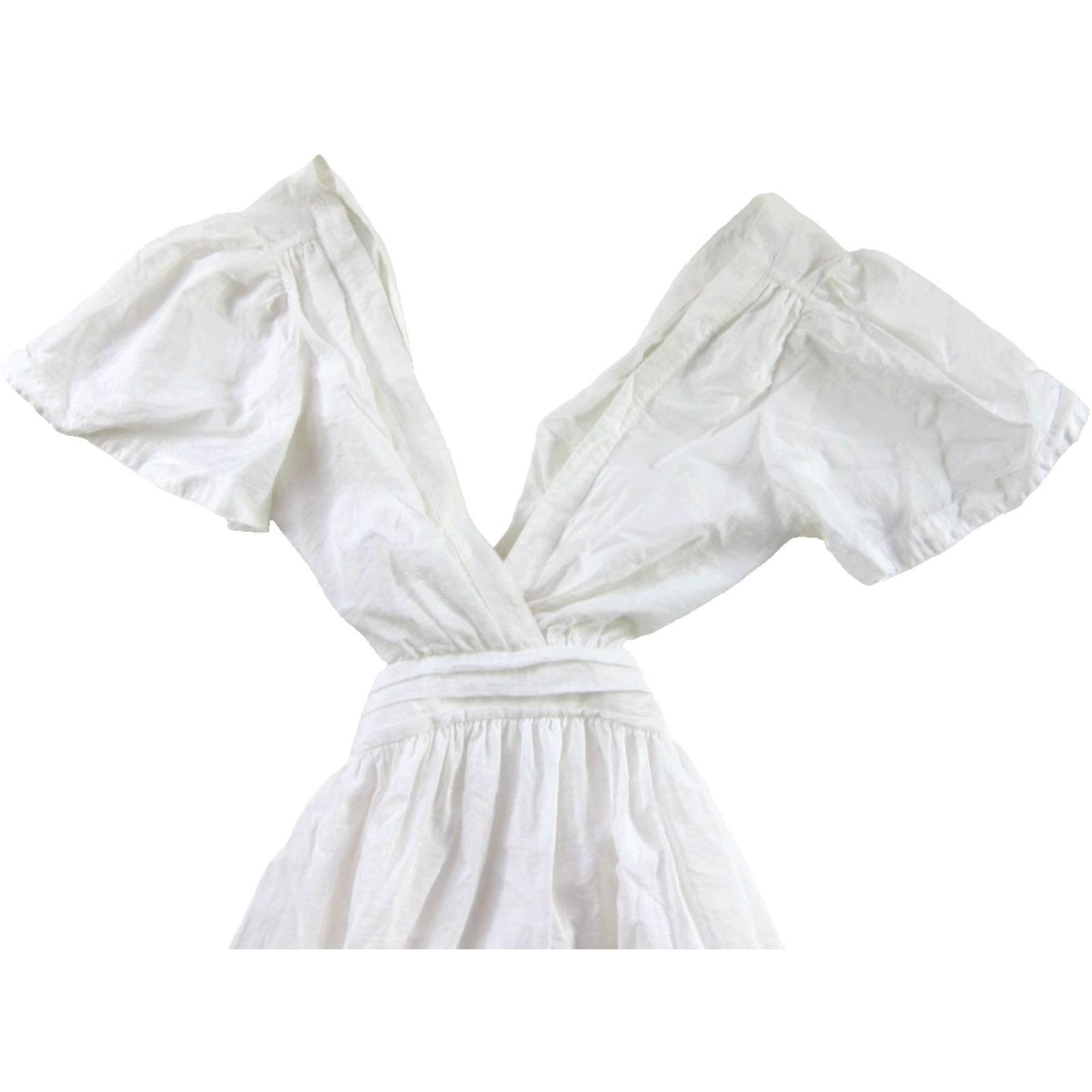 Cinq a Sept Cinq A Sept White Open Back Deep V-Neck Short Sleeve Apron Dress Women Size 2 Size 26" / US 2 / IT 38 - 4 Thumbnail