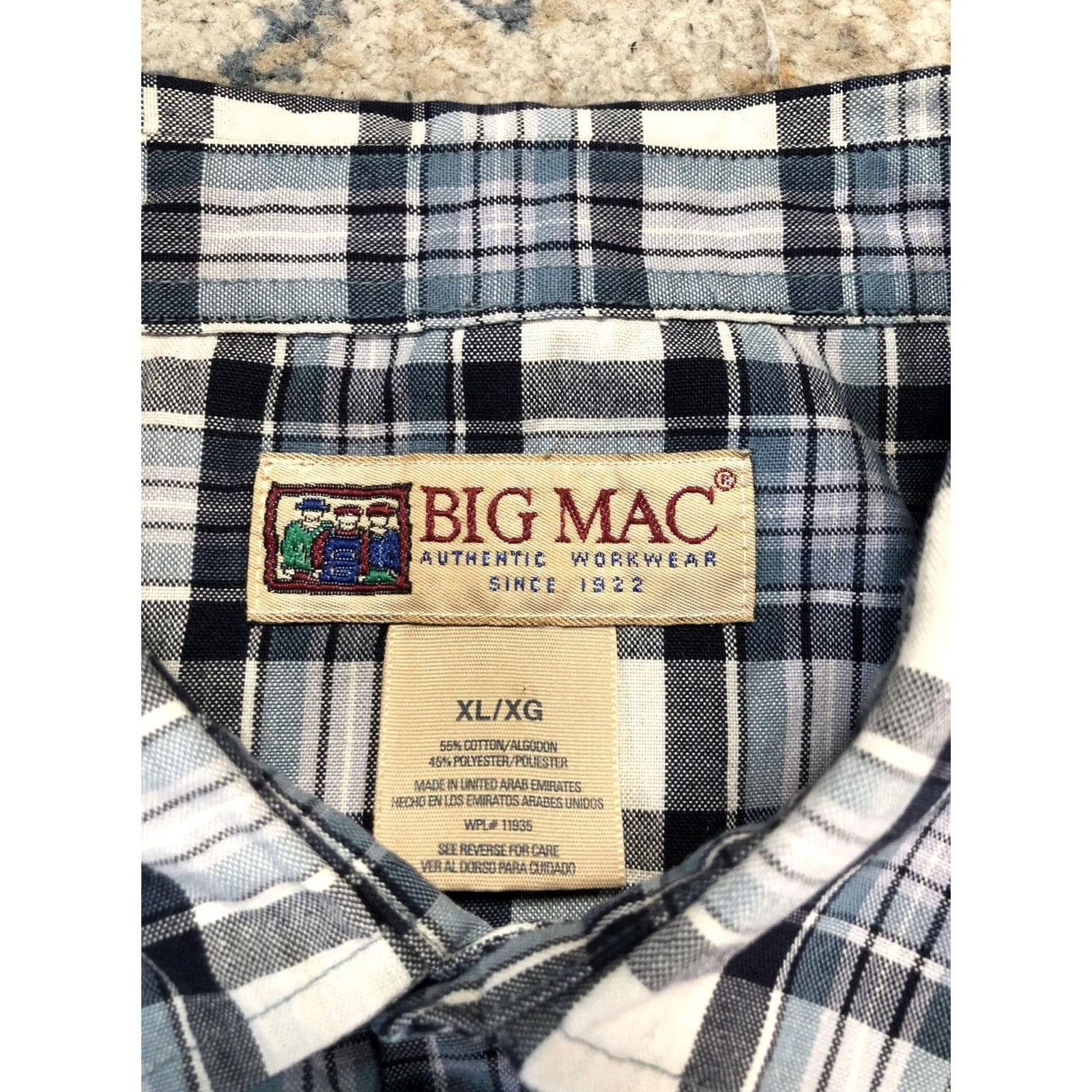 Vintage Big Mac Shirt Mens XL Blue Plaid Short Sleeve Western Pearl Snap Workwear Size US XL / EU 56 / 4 - 7 Thumbnail