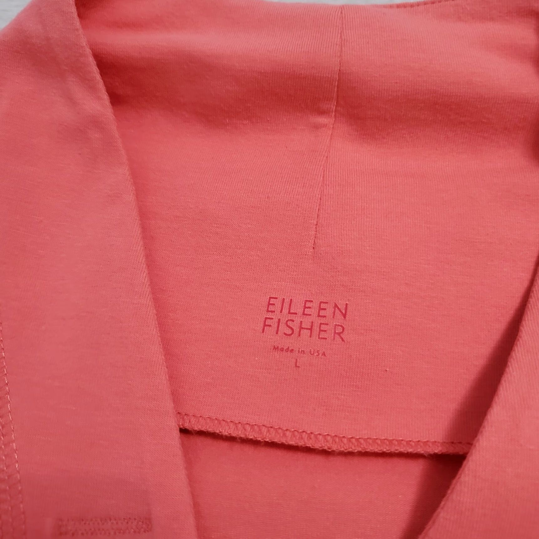 Eileen Fisher VINTAGEEileen Fisher Cardigan Women L Organic Cotton Coral Button Front Sweater FLAW Size L / US 10 / IT 46 - 3 Thumbnail