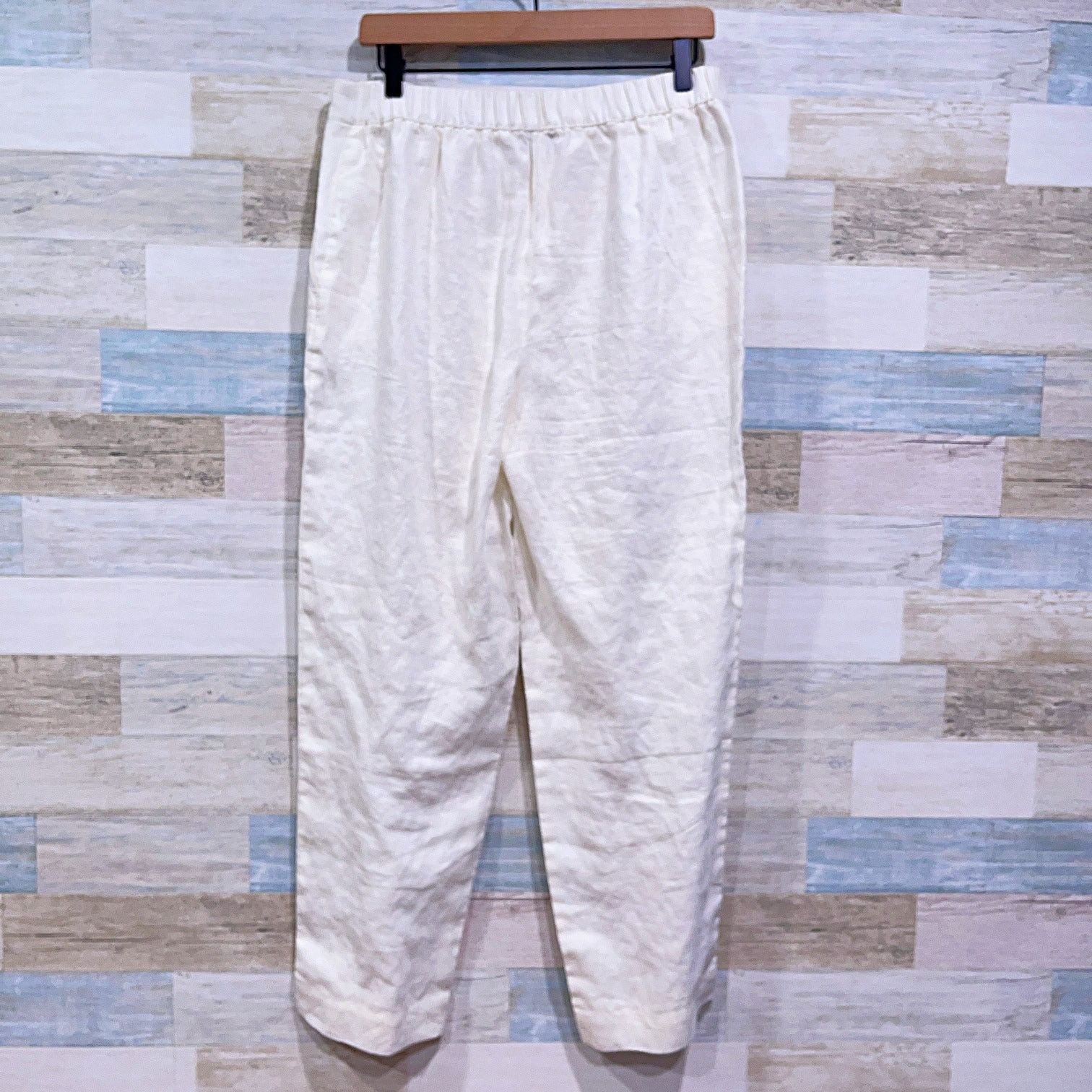 Chicos Chicos 100% Linen Wide Ankle Pants Ecru High Rise Medium 1.5 Size 27" / US 4 / IT 40 - 3 Thumbnail