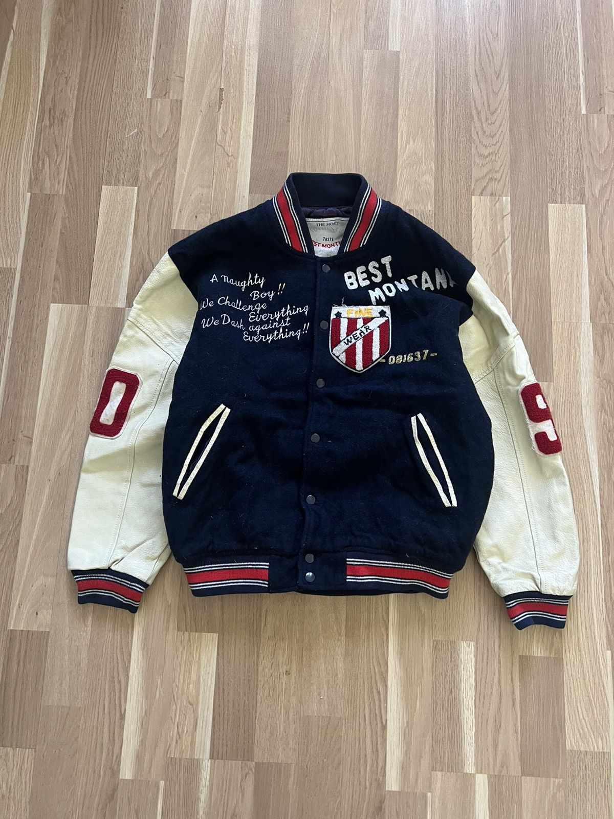 Vintage Vintage rare best montana varsity leather bomber 90s archive Size US M / EU 48-50 / 2 - 1 Thumbnail