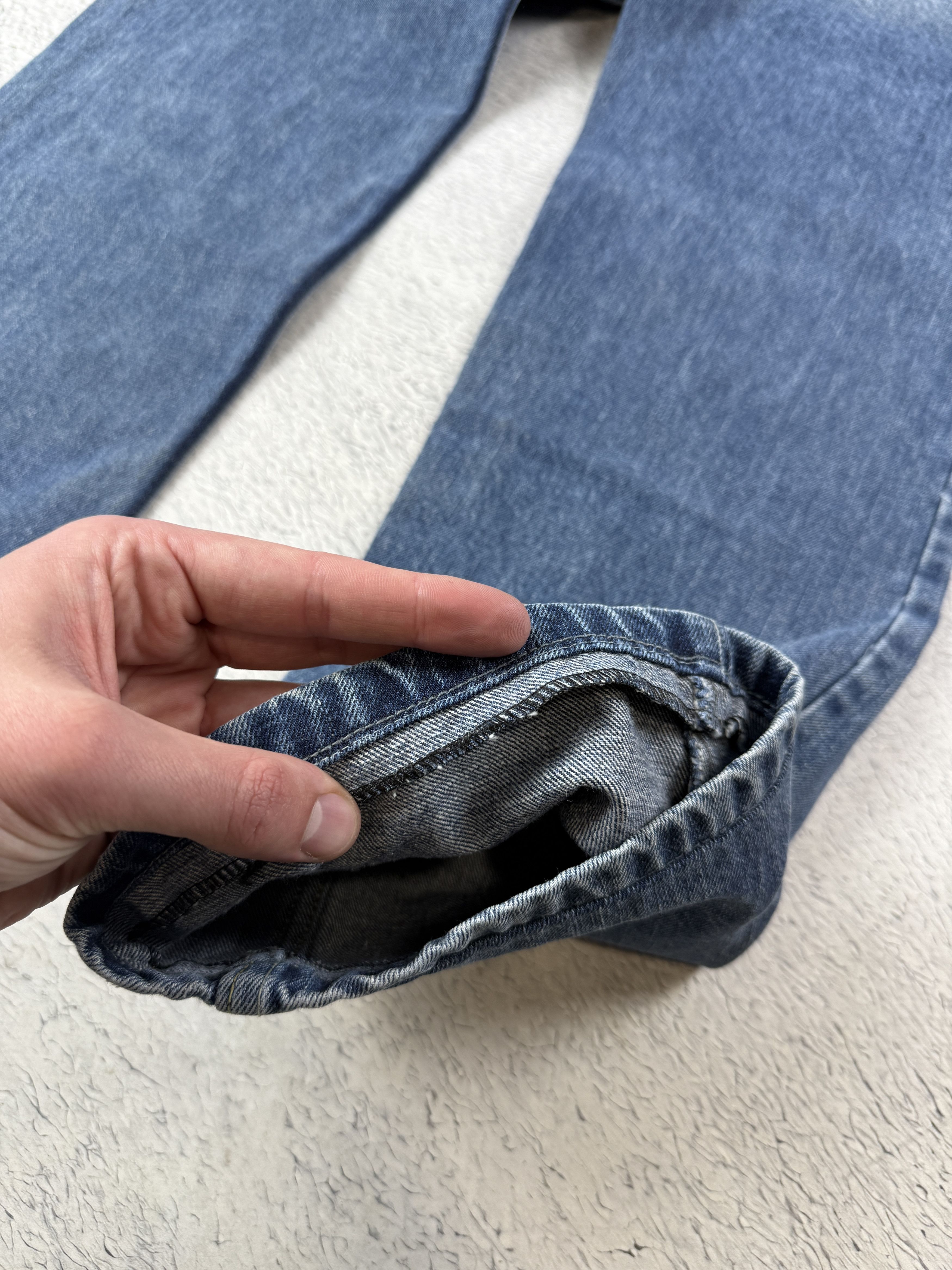 Diesel × JNCO Diesel Vintage Kulter Jeans Big Logo Blue Straight Drill Size US 33 - 15 Thumbnail